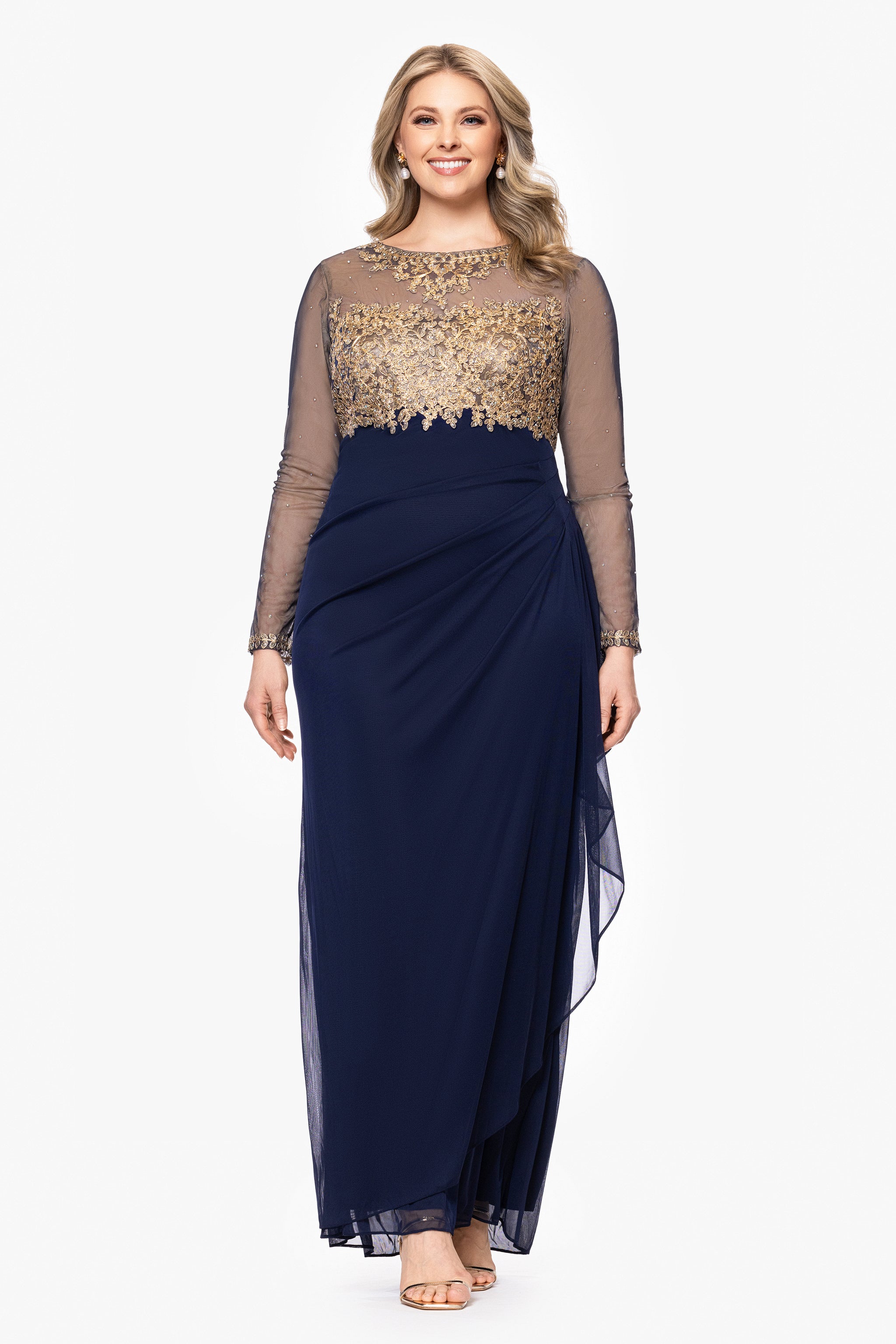 Petite Maya Long Matte Jersey Ruched Dress