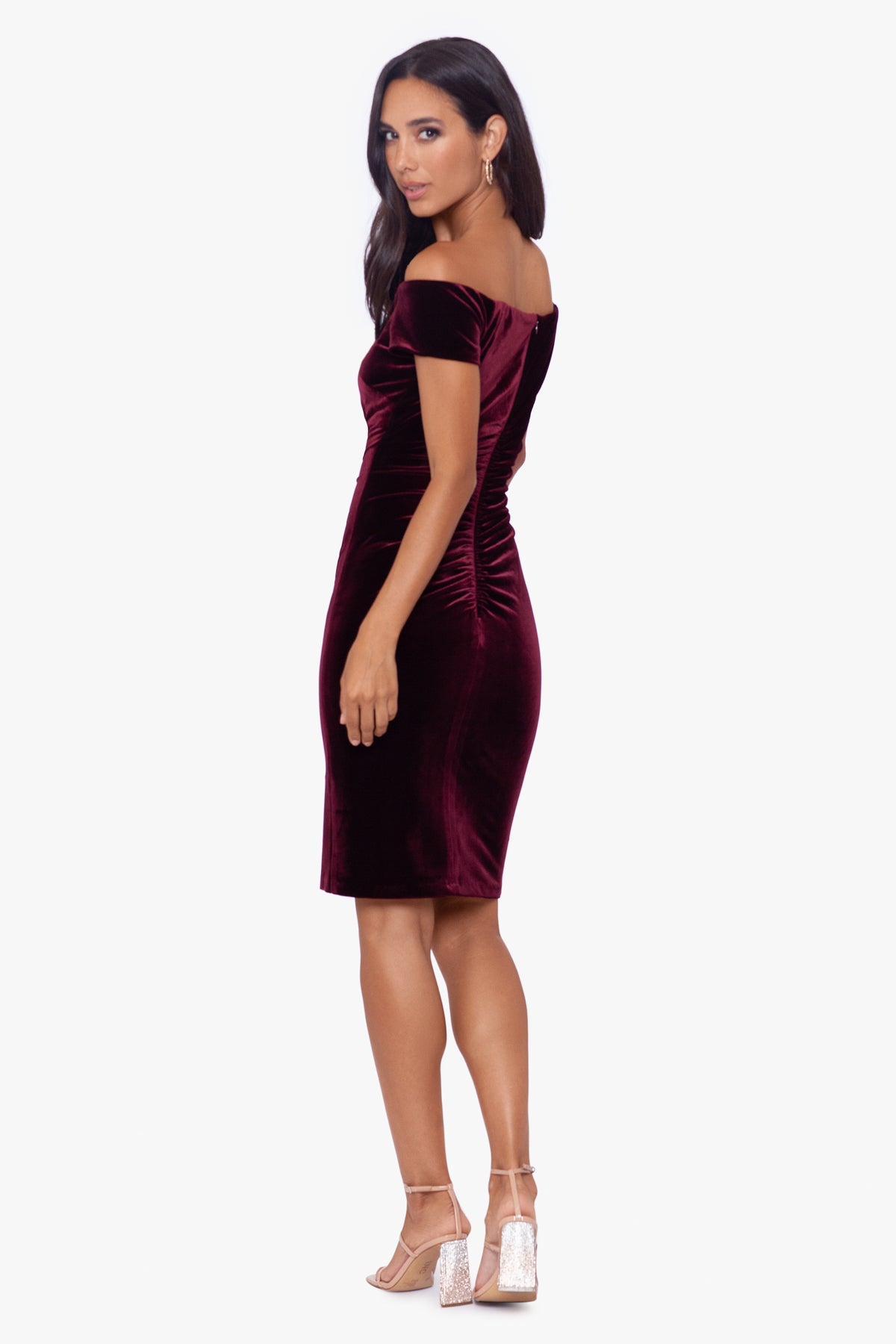 "Esme" Velvet Off Shoulder Short Dress