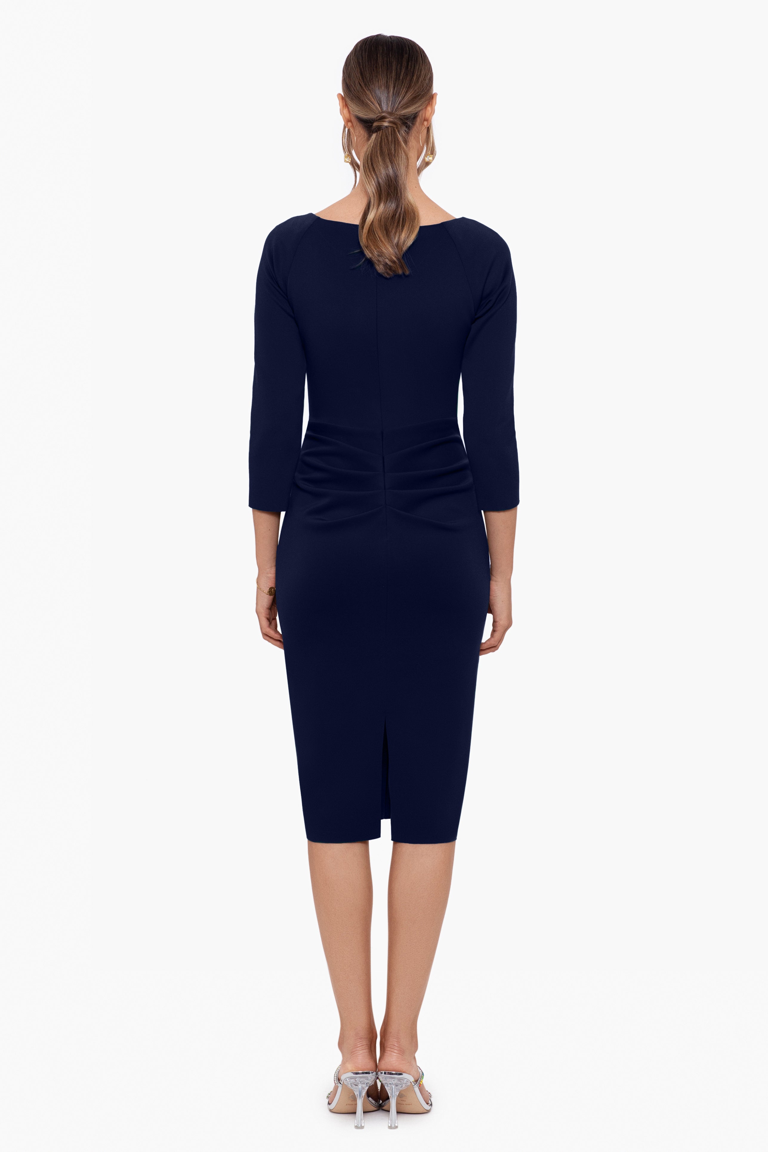 Petite "Allie" Short Techno Scuba Ruffle Long Sleeve