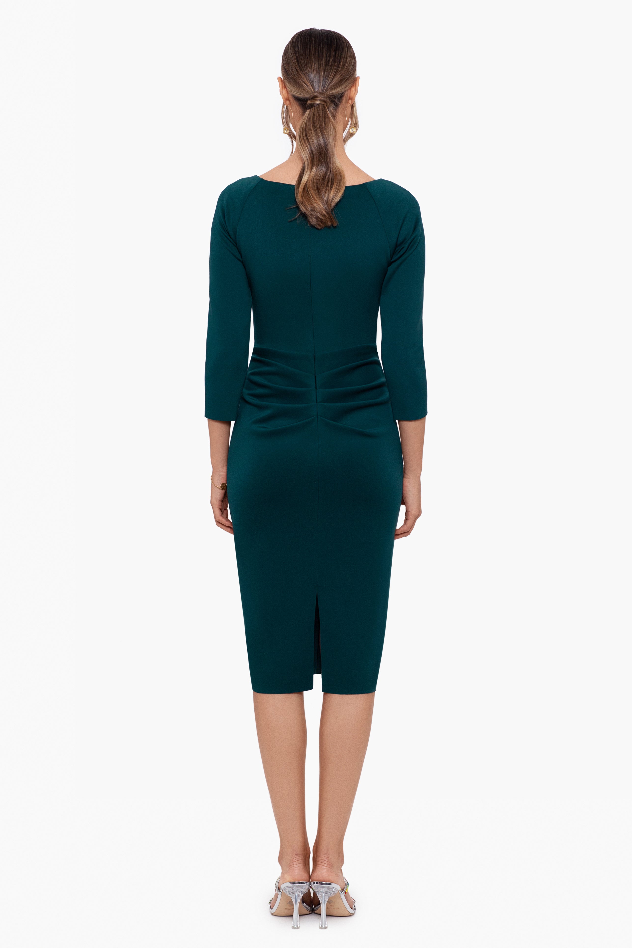 Petite "Allie" Short Techno Scuba Ruffle Long Sleeve