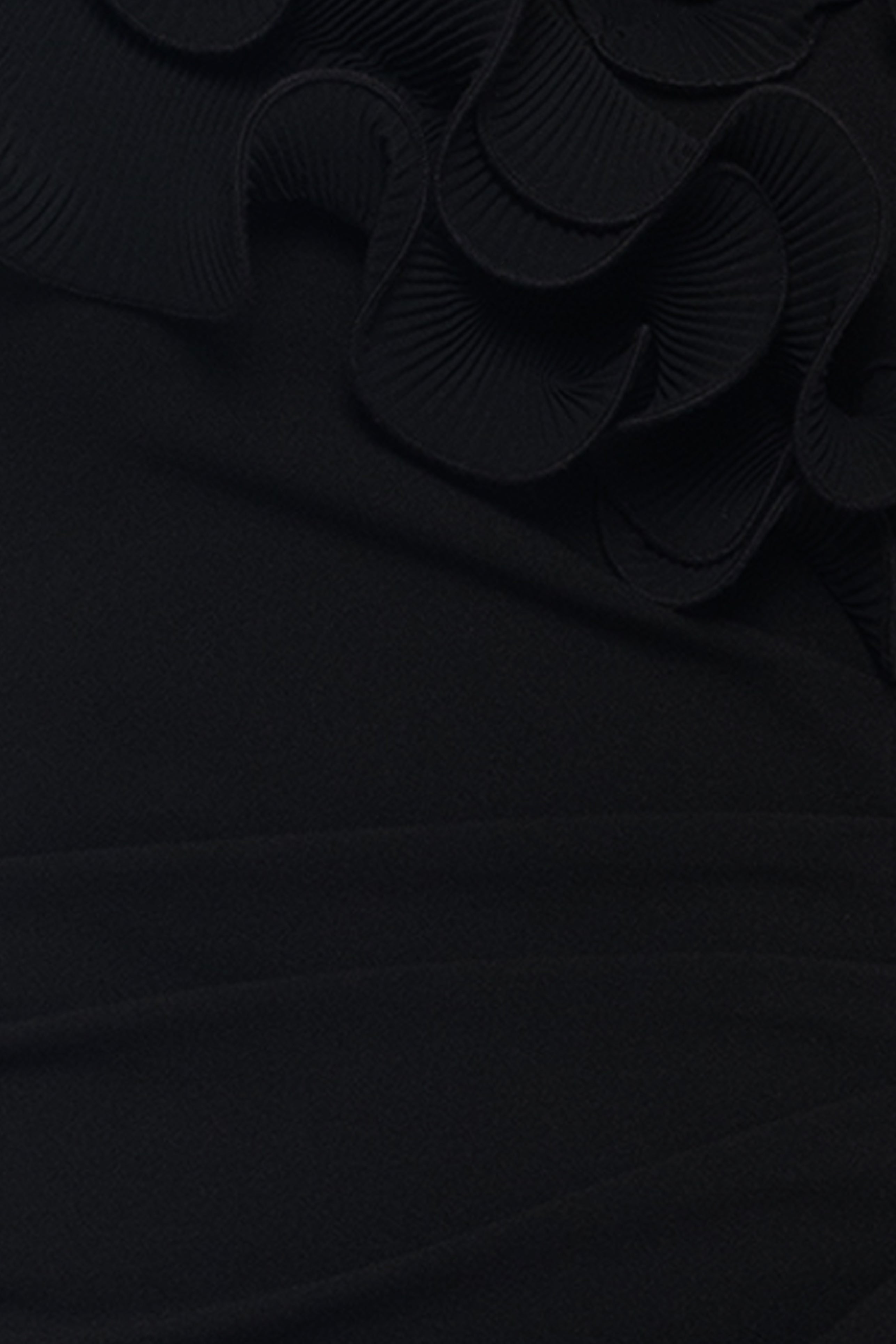 "Natalia" Scuba Crepe Off the Shoulder Ruffle Neck Knee Length Dress