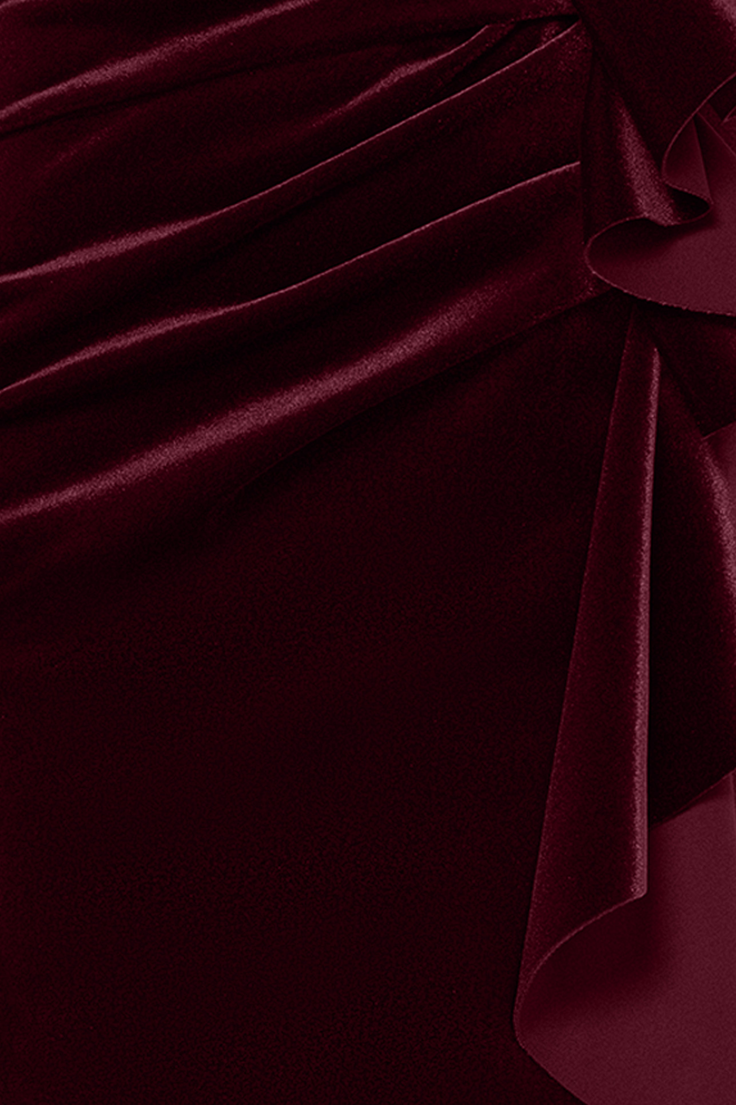 "Alana" Long Off the Shoulder Velvet Ruffle Dress