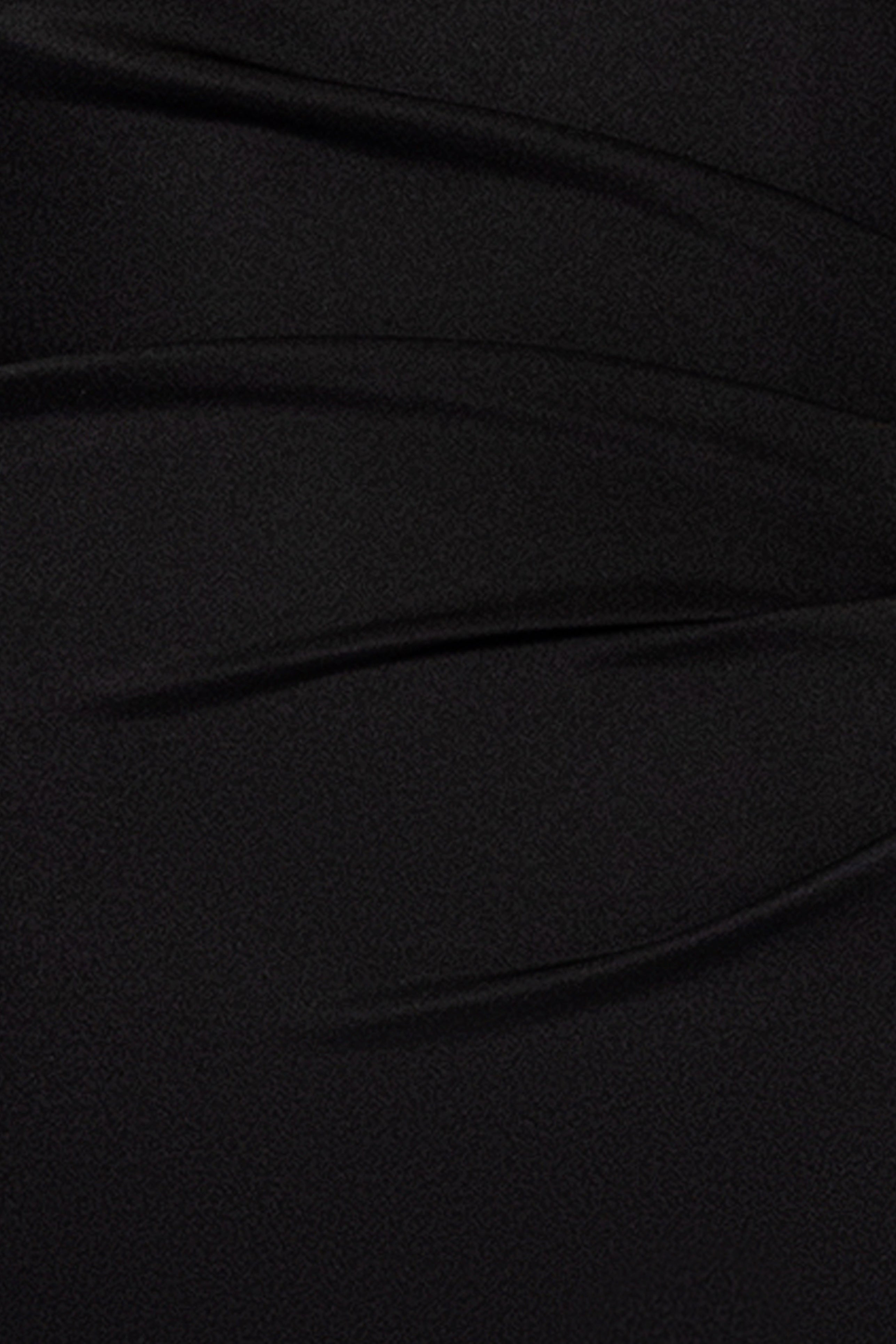 Plus "Flo" Long Techno Scuba One Shoulder Ruffle Dress