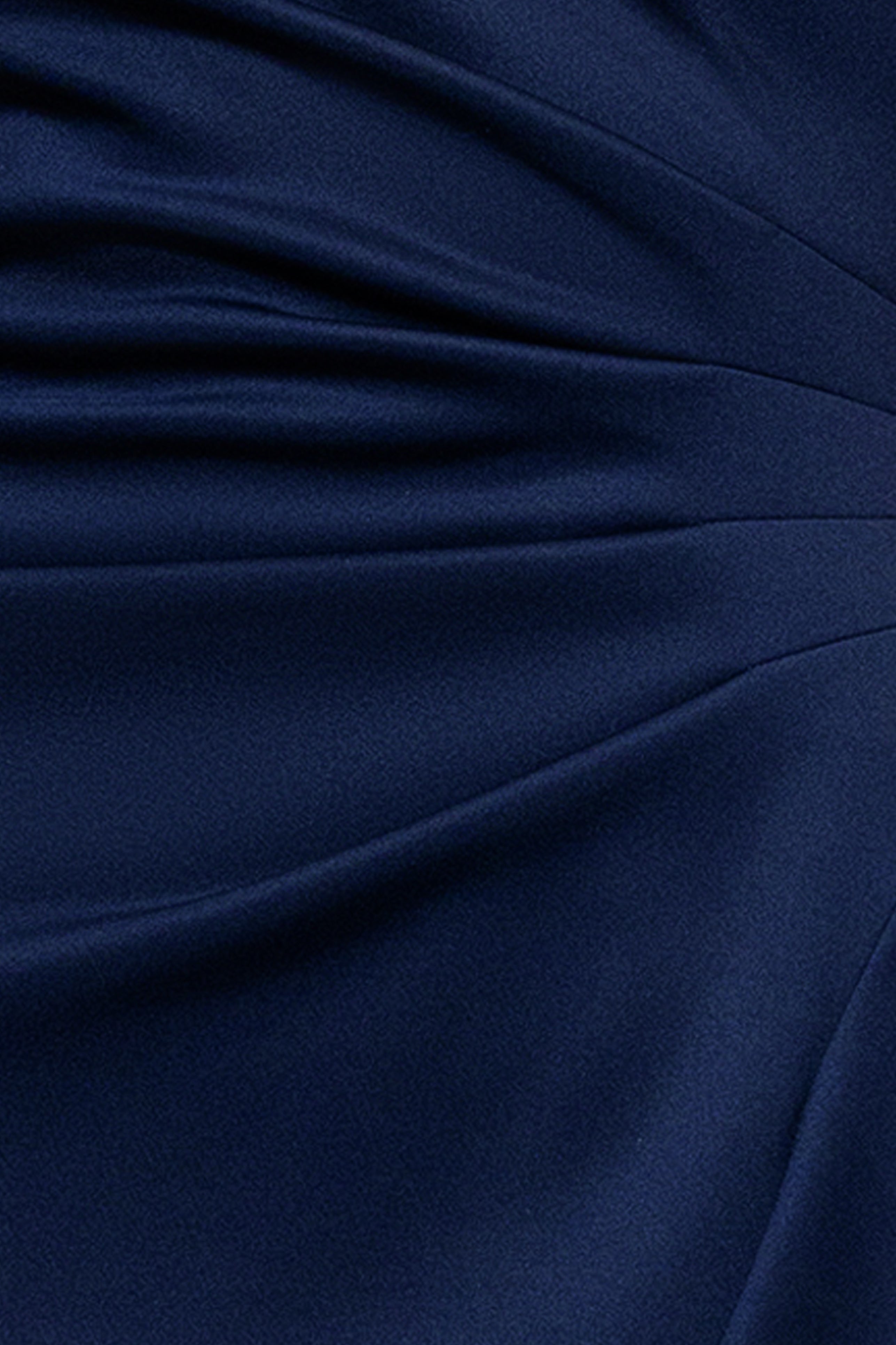 "Flo" Long Techno Scuba One Shoulder Ruffle Dress