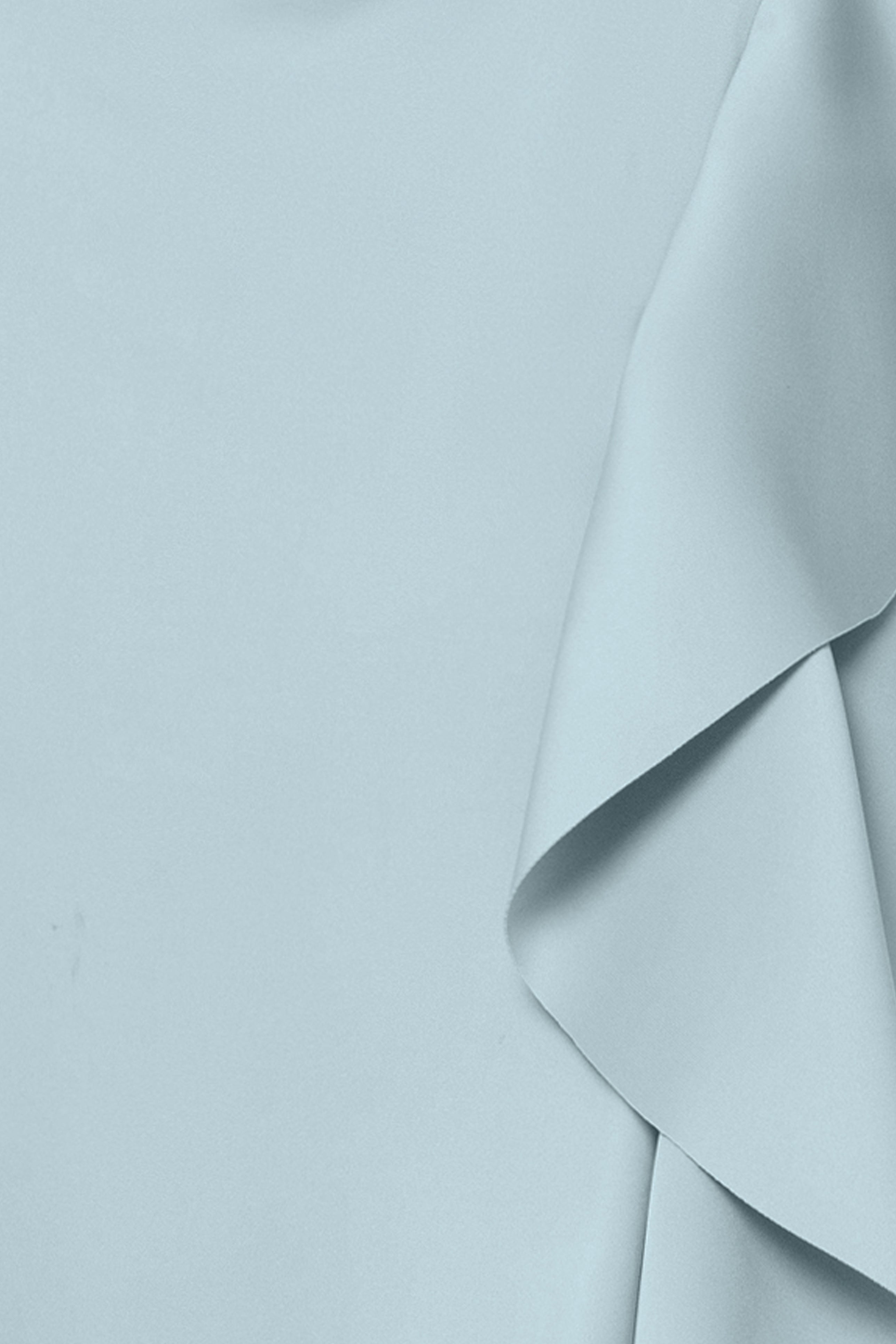 Petite "Flo" Long Techno Scuba One Shoulder Ruffle Dress