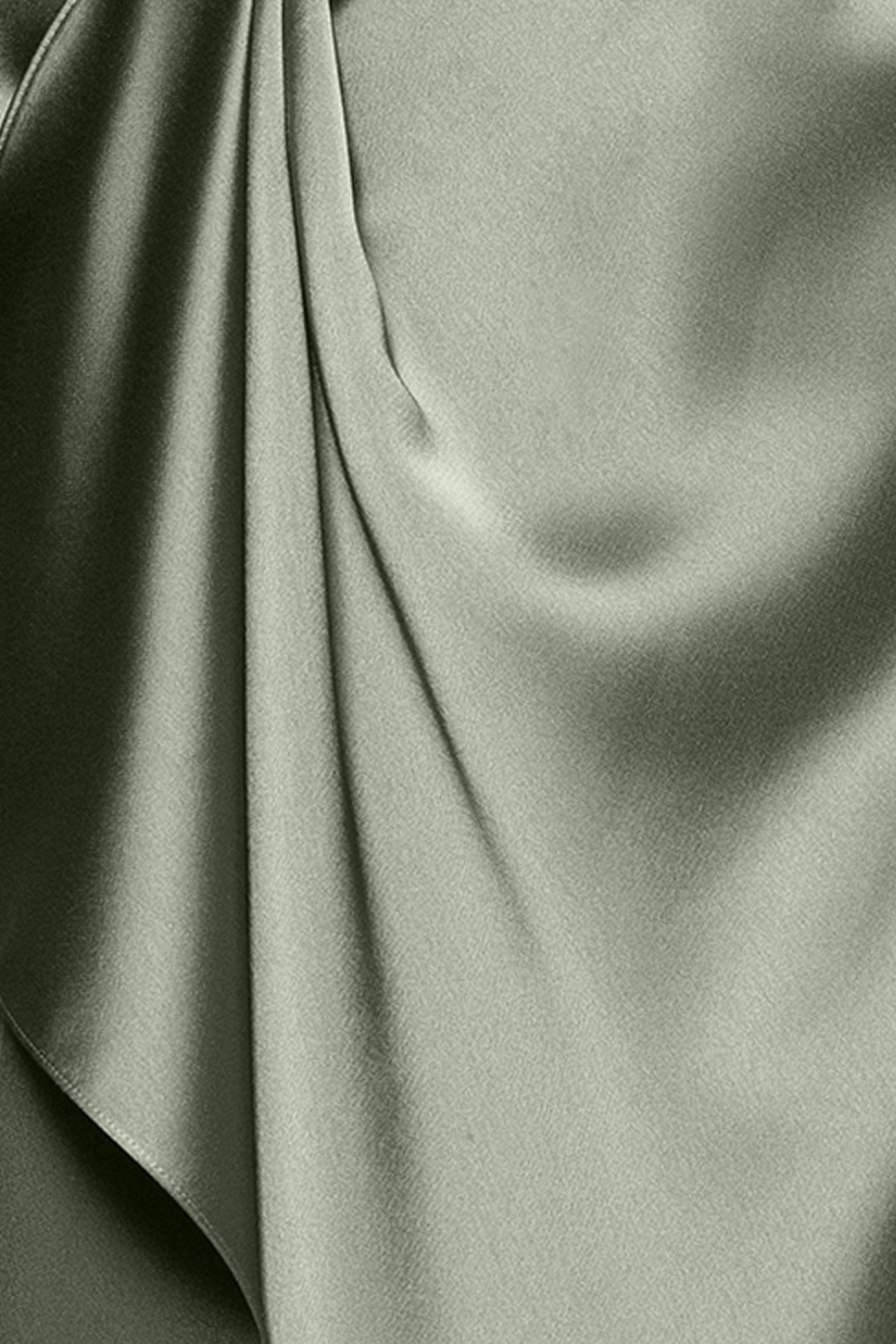 "Emery" Long Satin Long Sleeve Collared Dress