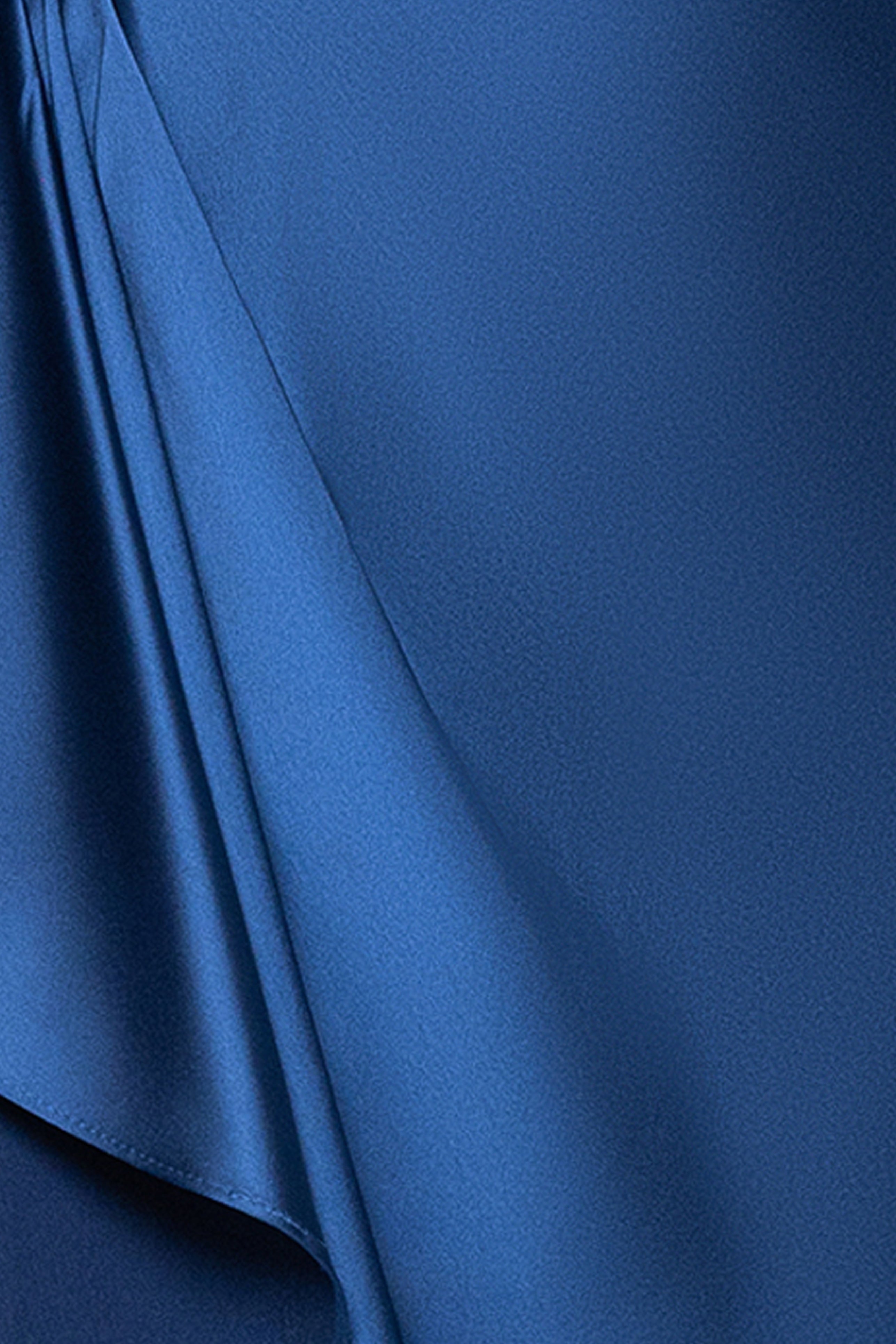 Plus "Emery" Long Satin Long Sleeve Collared Dress