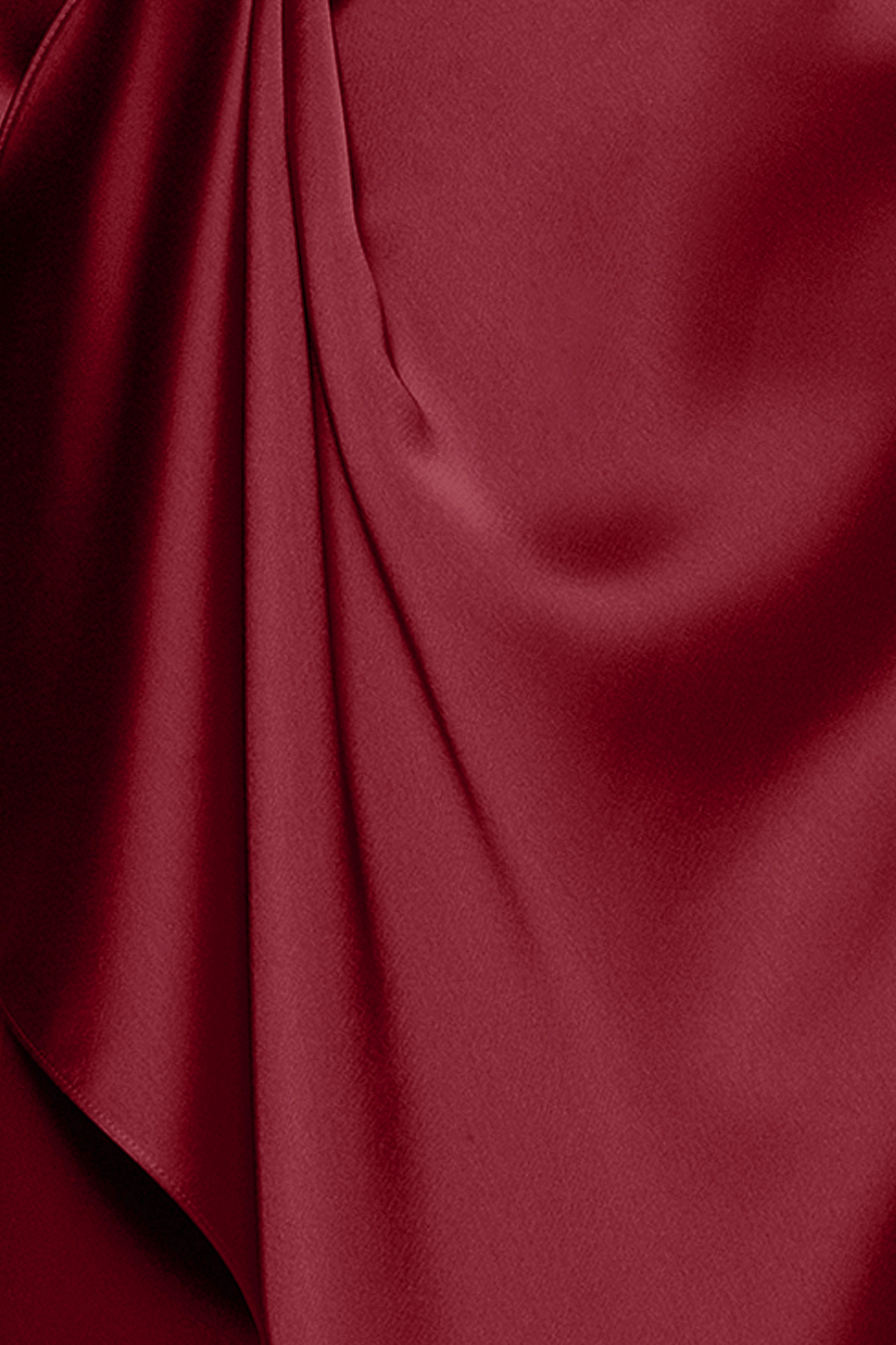 "Emery" Long Satin Long Sleeve Collared Dress