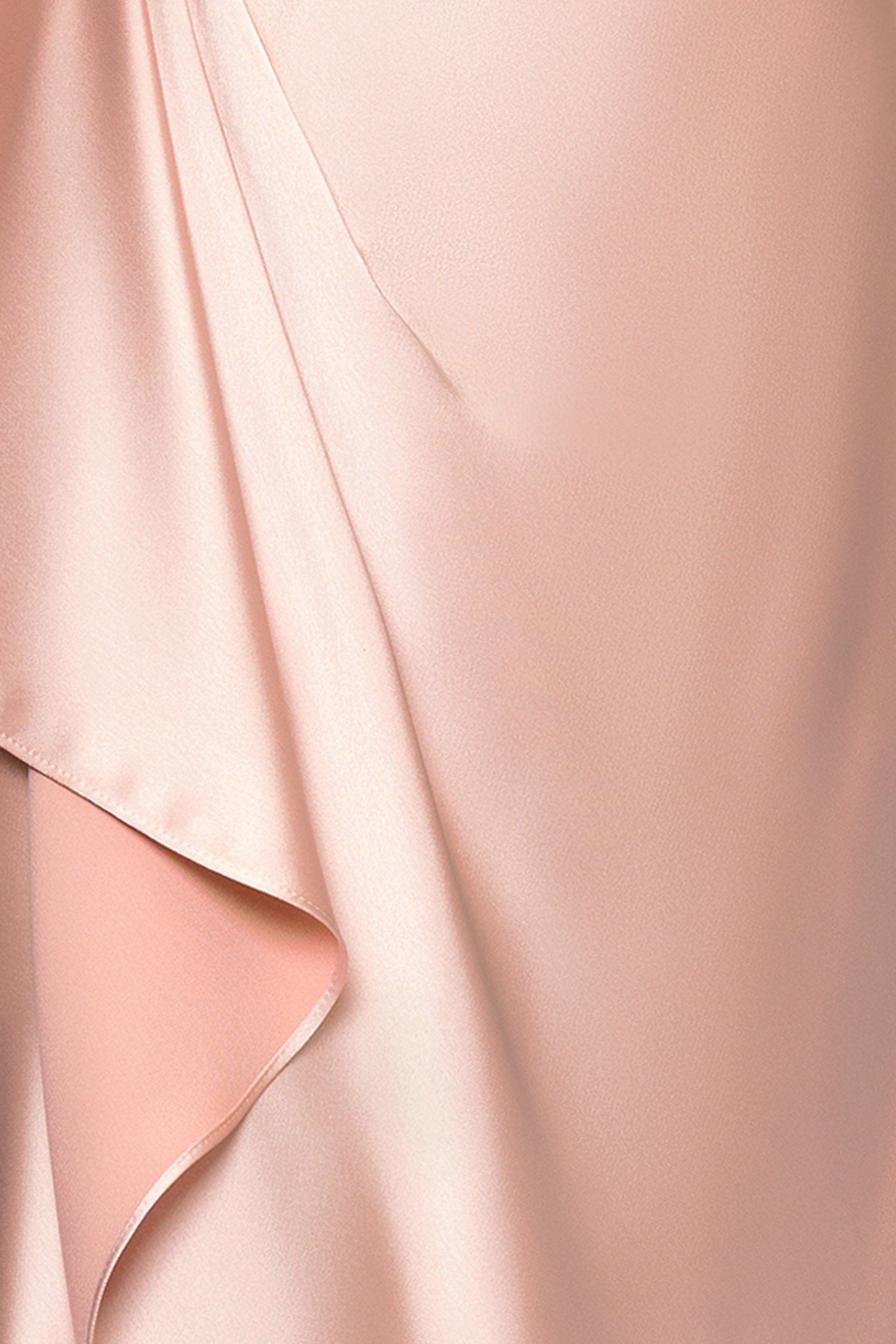 "Emery" Long Satin Long Sleeve Collared Dress