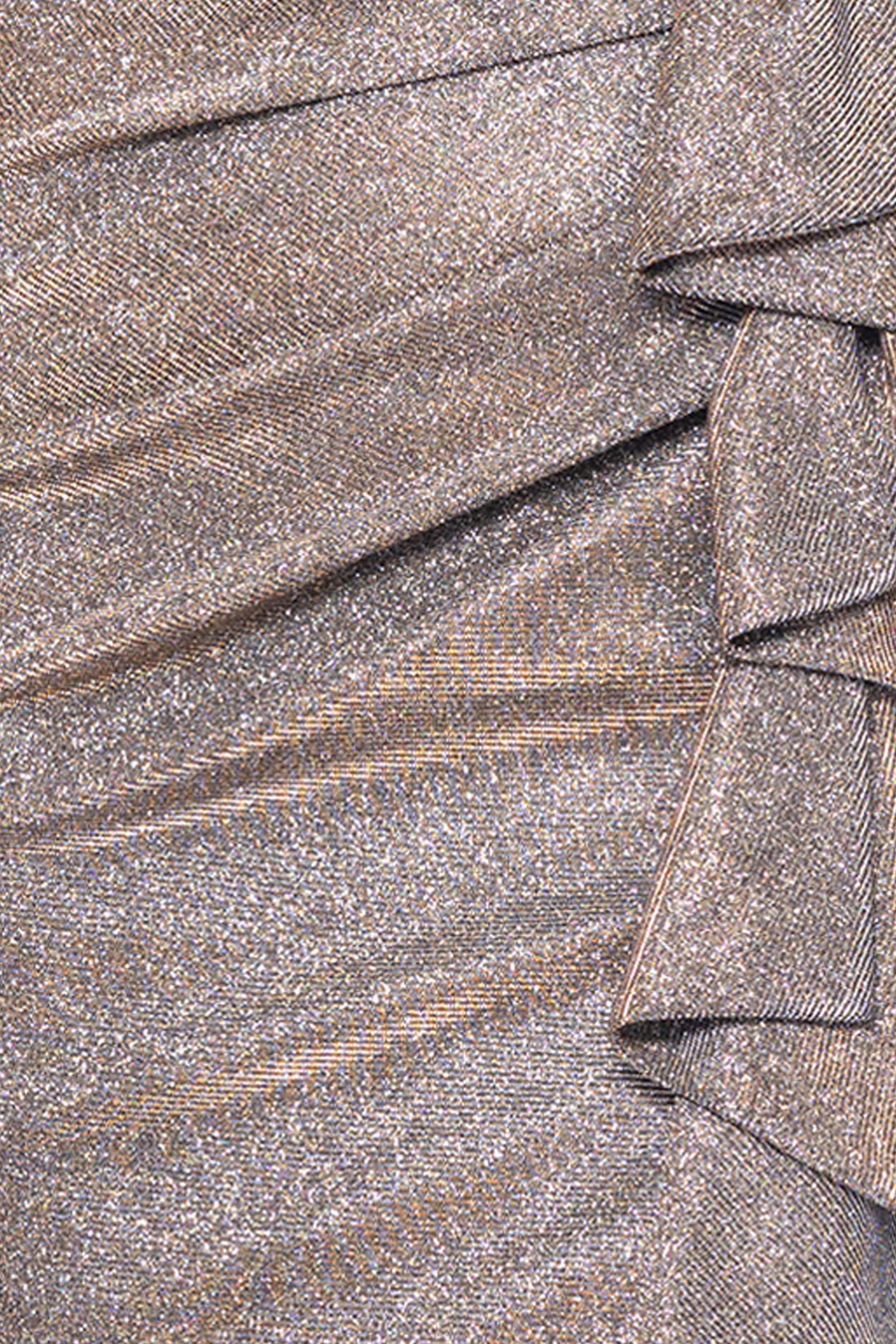 "Raveena" Foil Knit Ruffle Dress