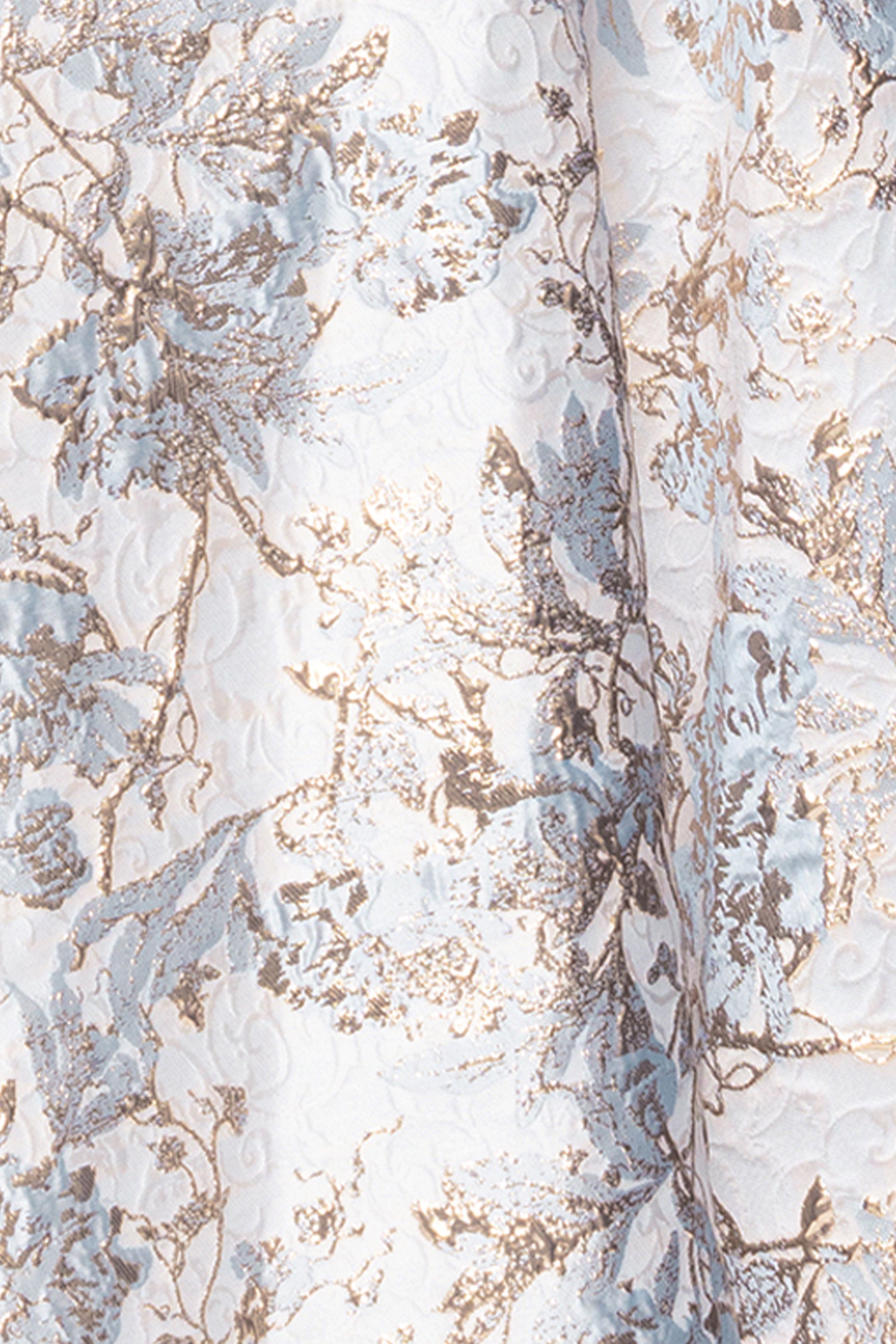 Plus "Melissa" Brocade Off the Should V-Neck Ballgown