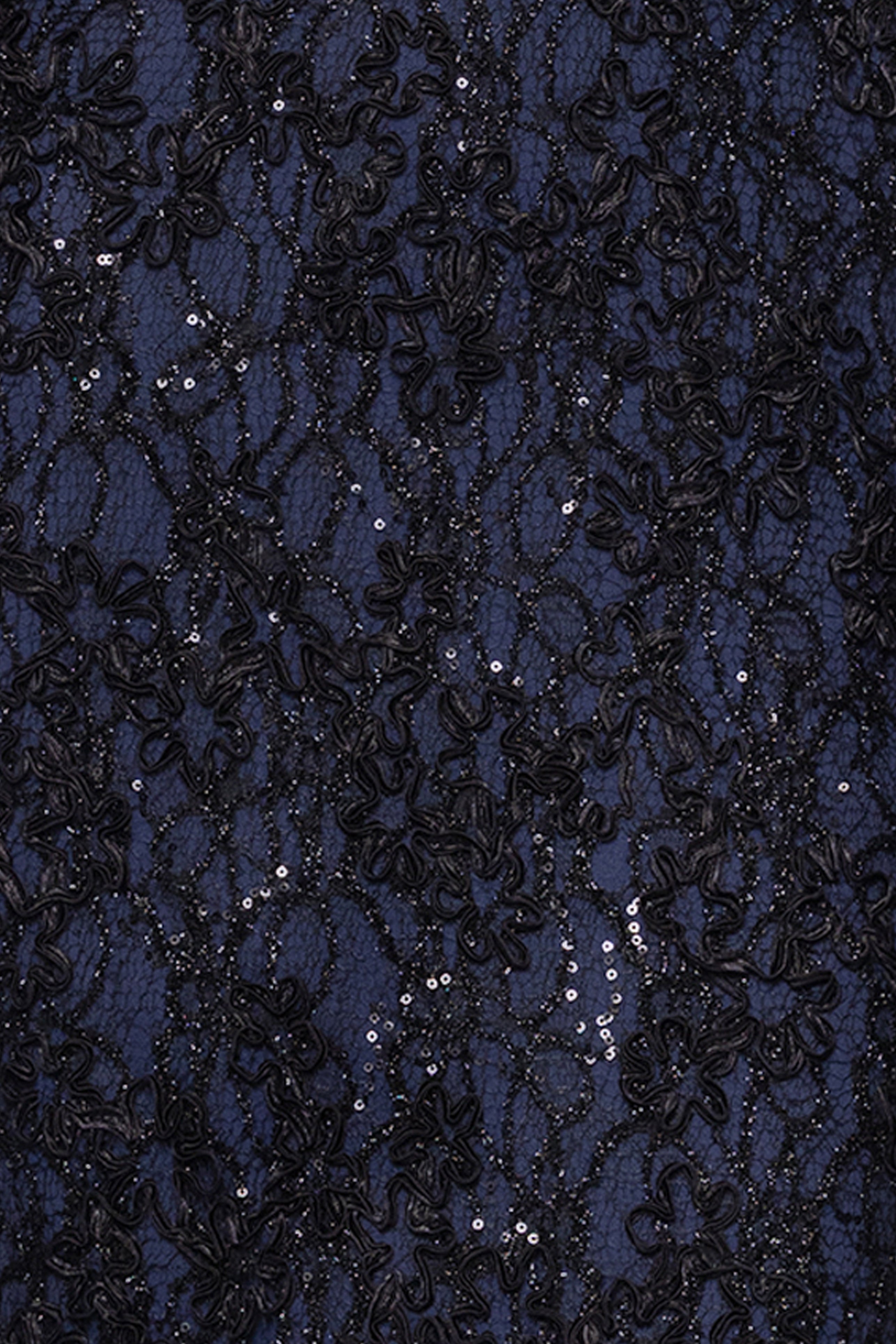 Petite "Andrea" Halter Neck Soutache Lace Floor Length Dress