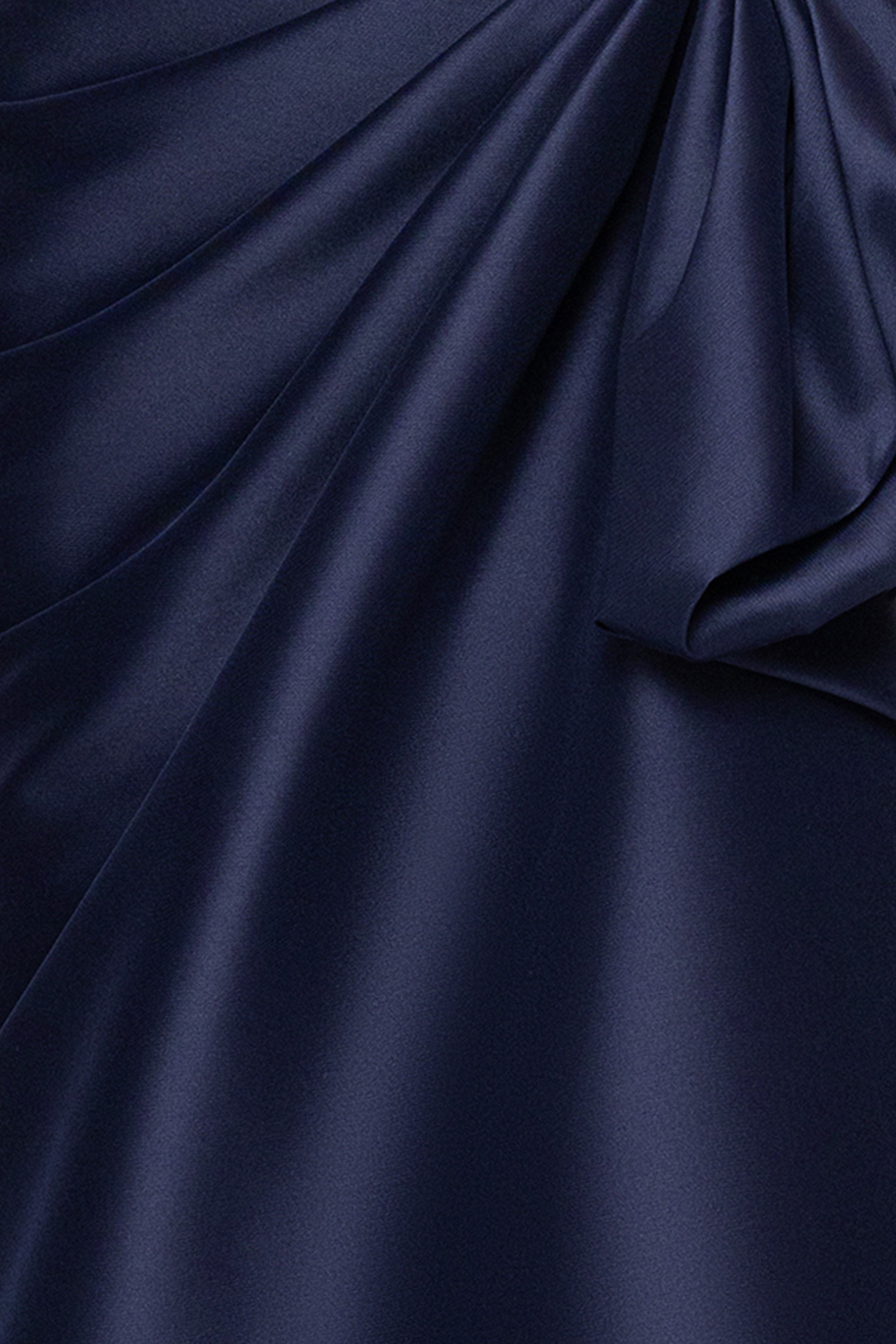 "Diana" Mikado Strapless Rouched Floor Length Dress