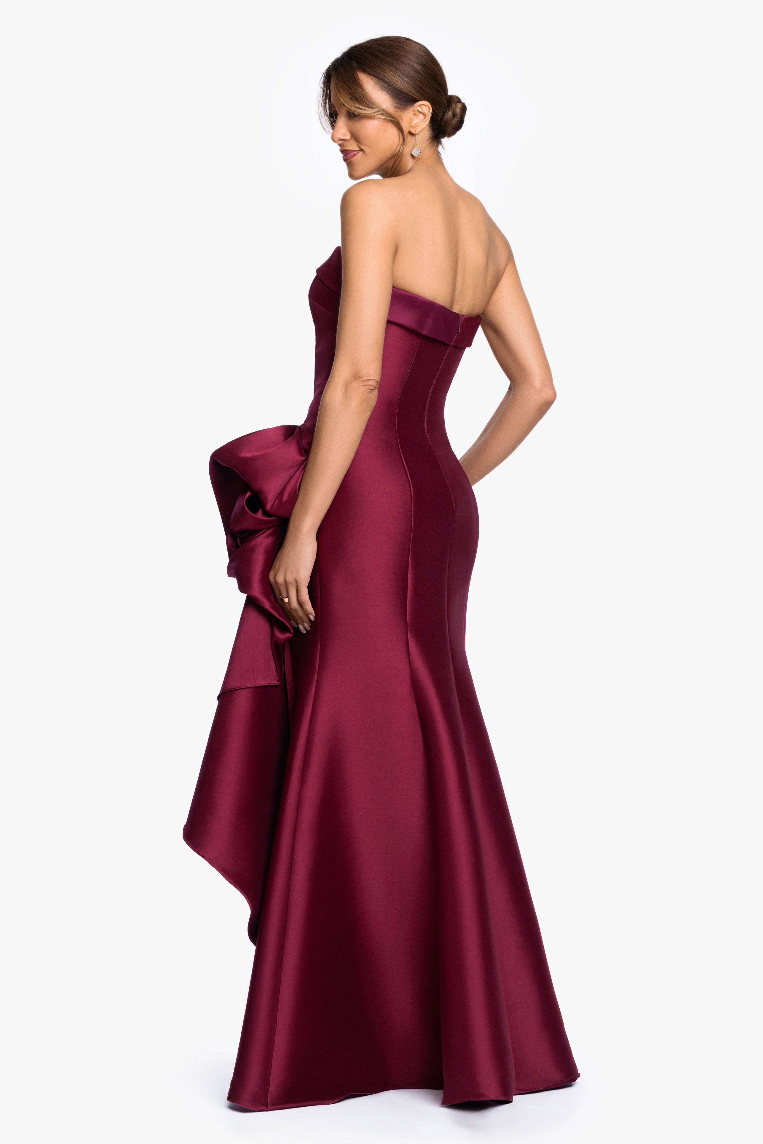 "Diana" Mikado Strapless Rouched Dress