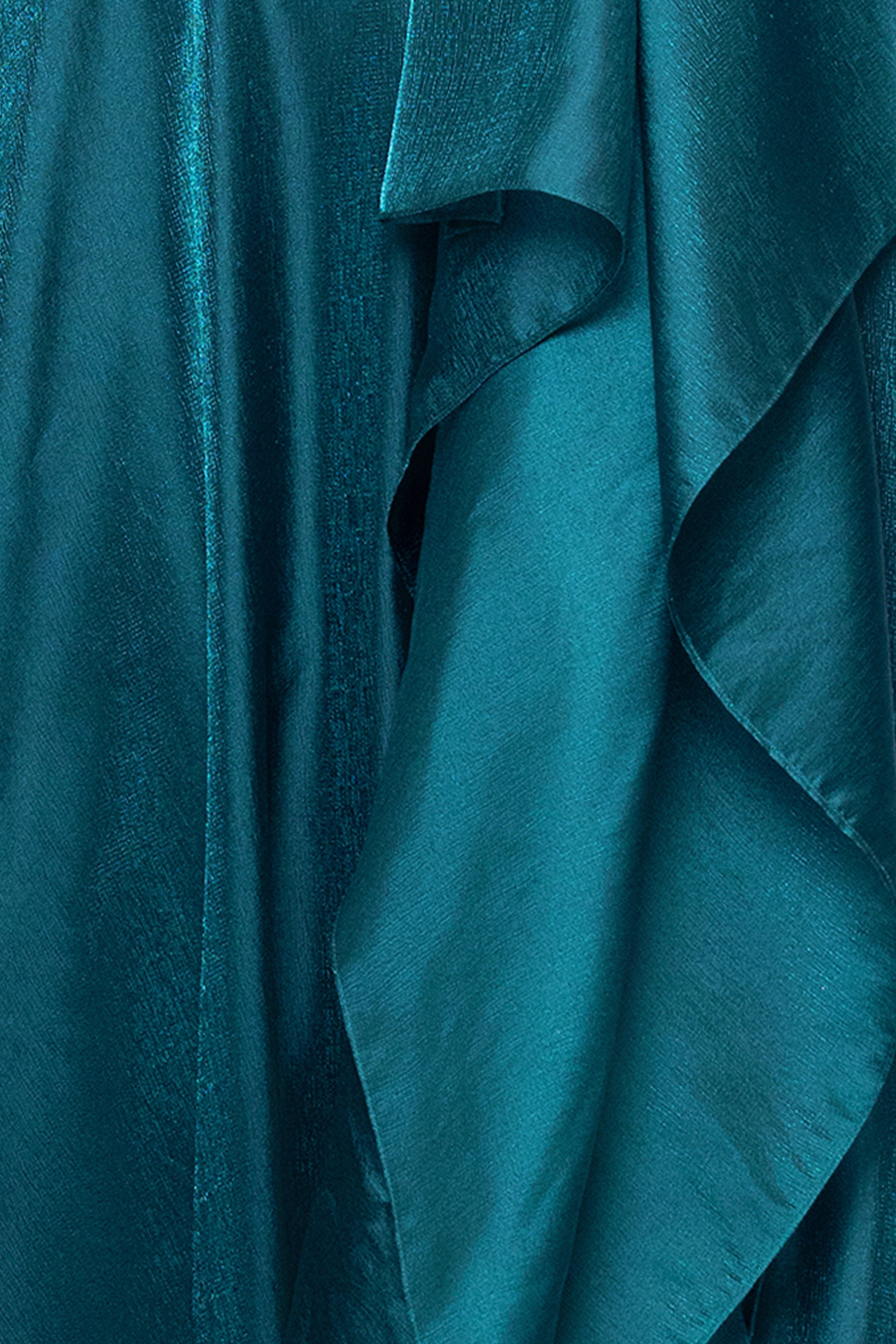 "Samantha" Organza One Shoulder Ruffle Floor Length Dress