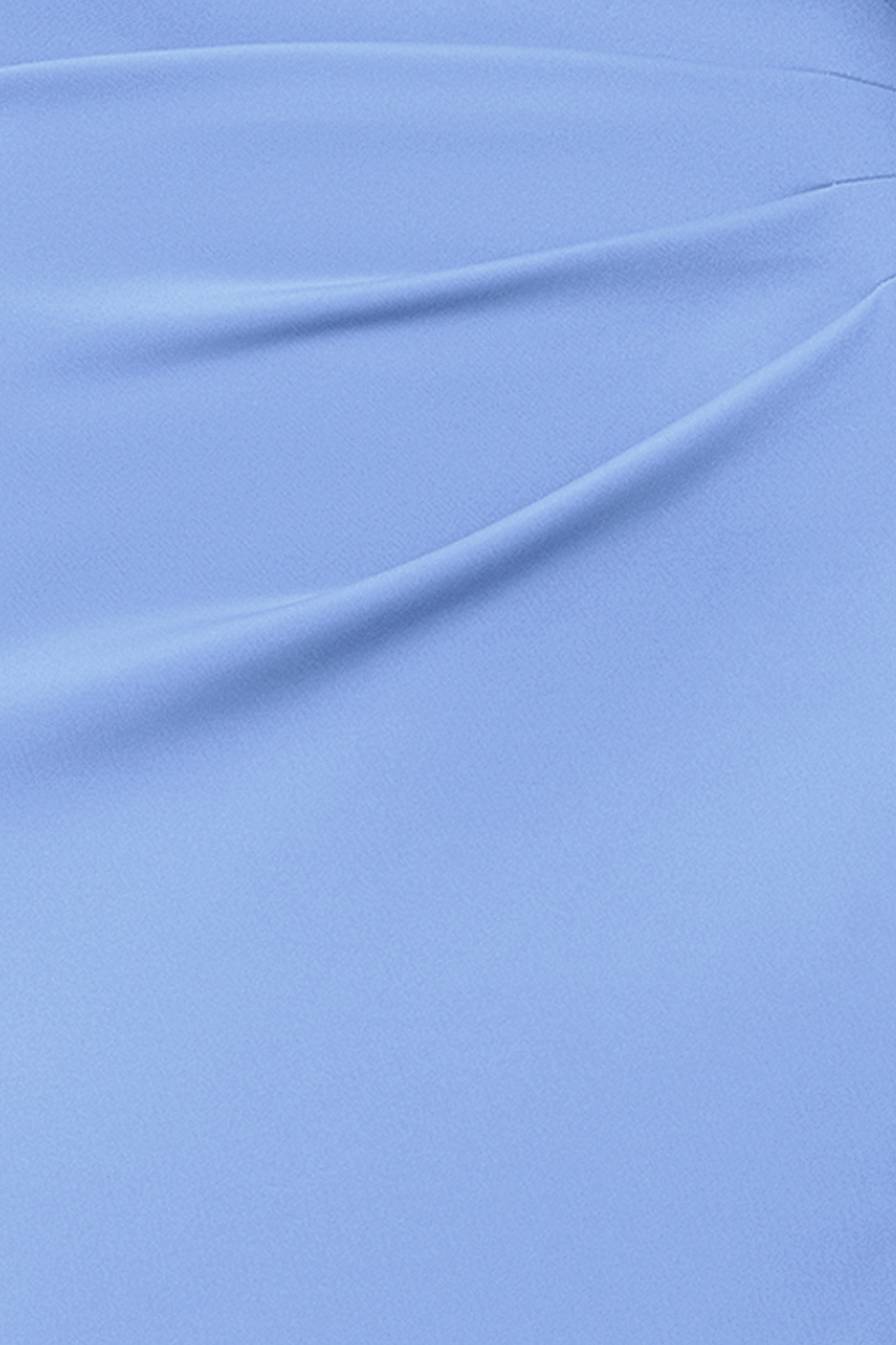 Petite "Gigi" Techno Scuba Cross Neck Ruffle Floor Length Dress