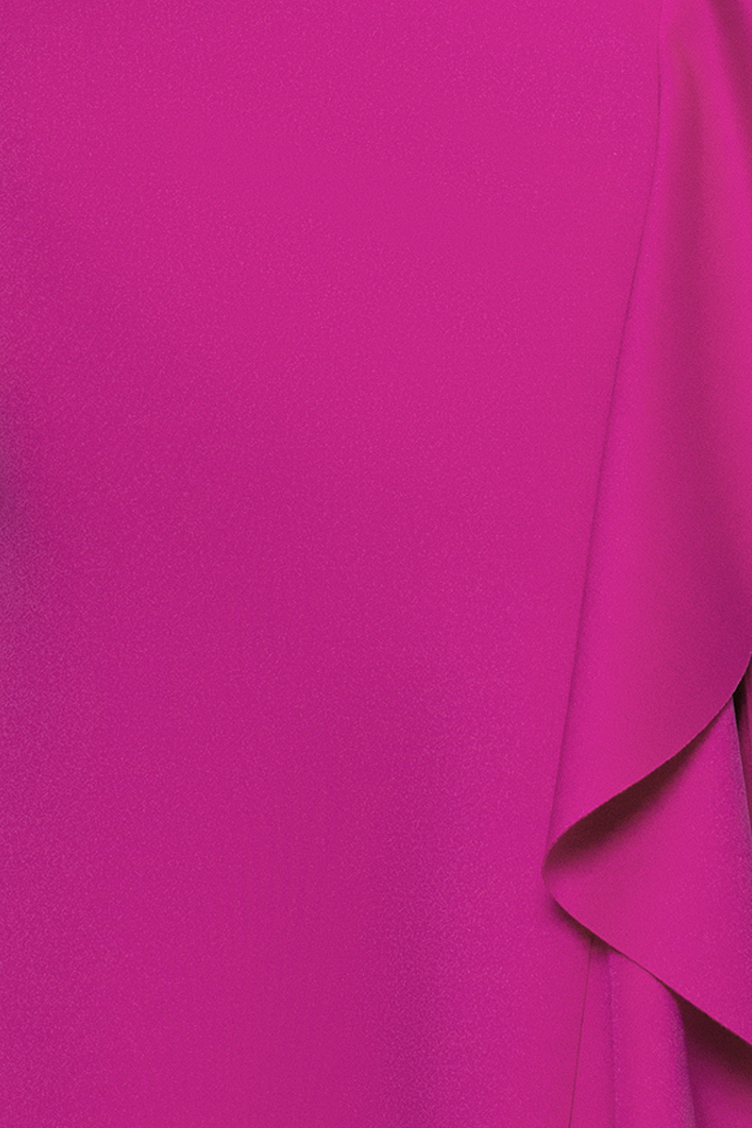 "Gigi" Techno Scuba Cross Neck Ruffle Floor Length Dress