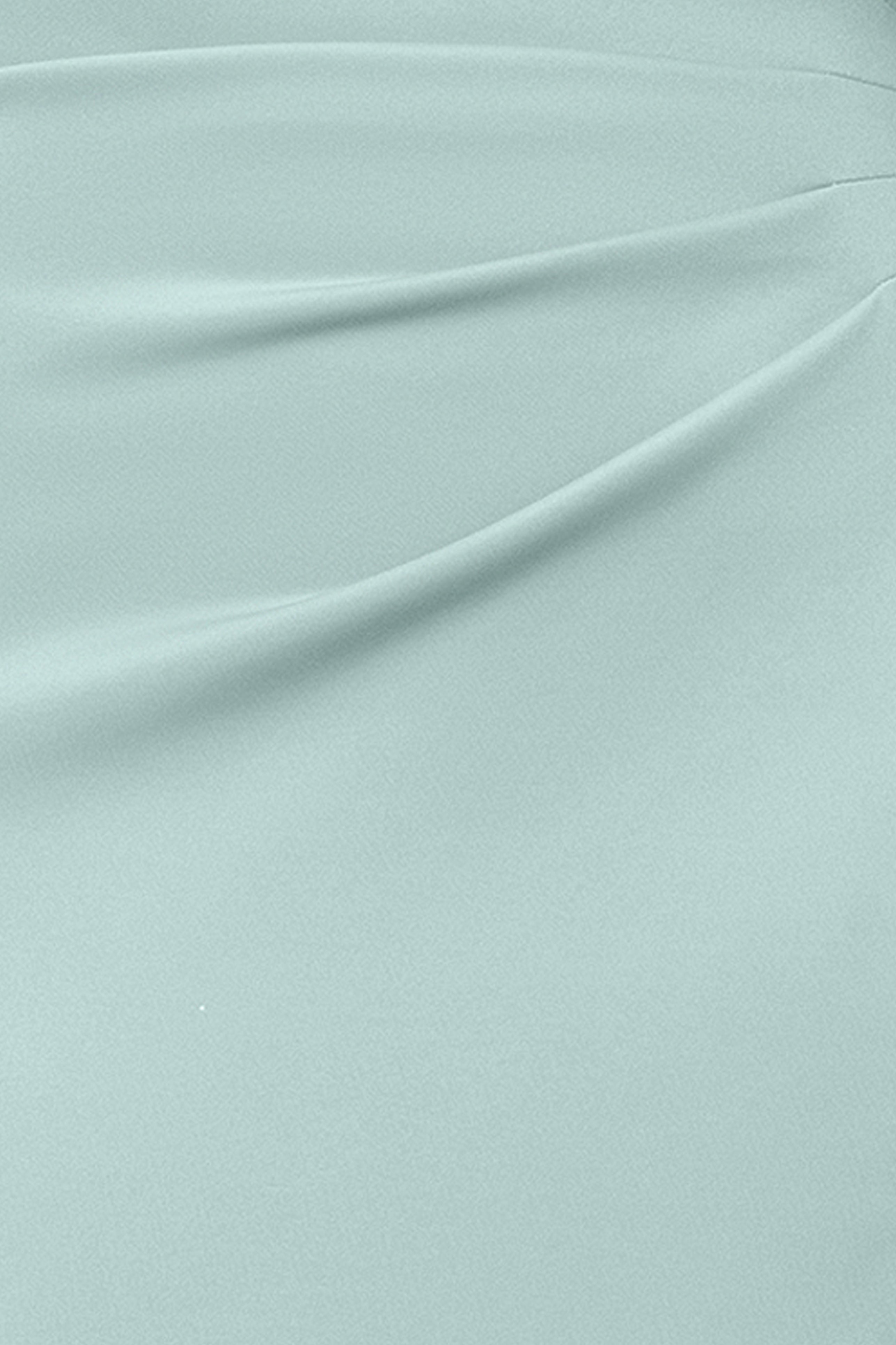 "Gigi" Techno Scuba Cross Neck Ruffle Floor Length Dress