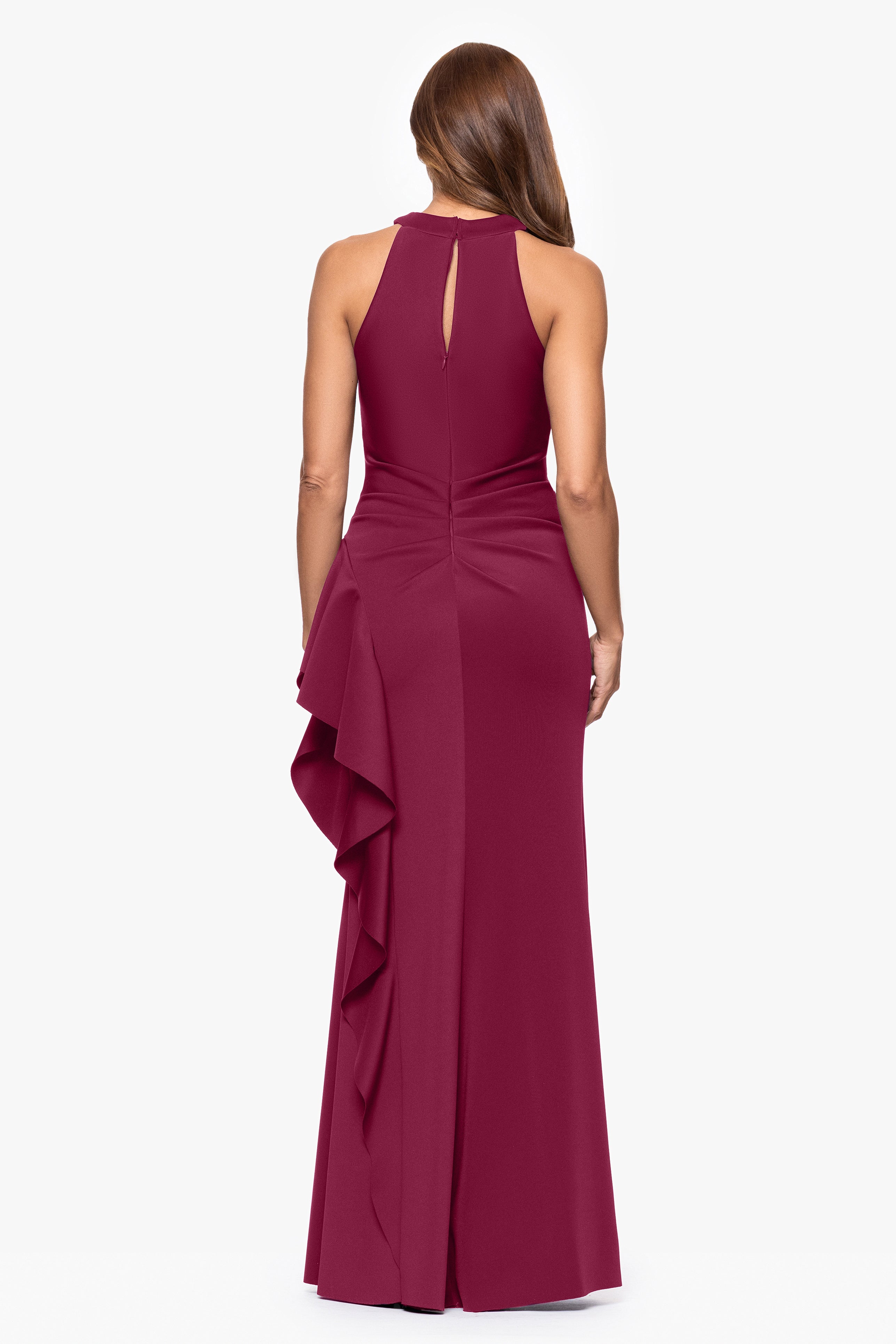 Petite "Gigi" Techno Scuba Cross Neck Dress