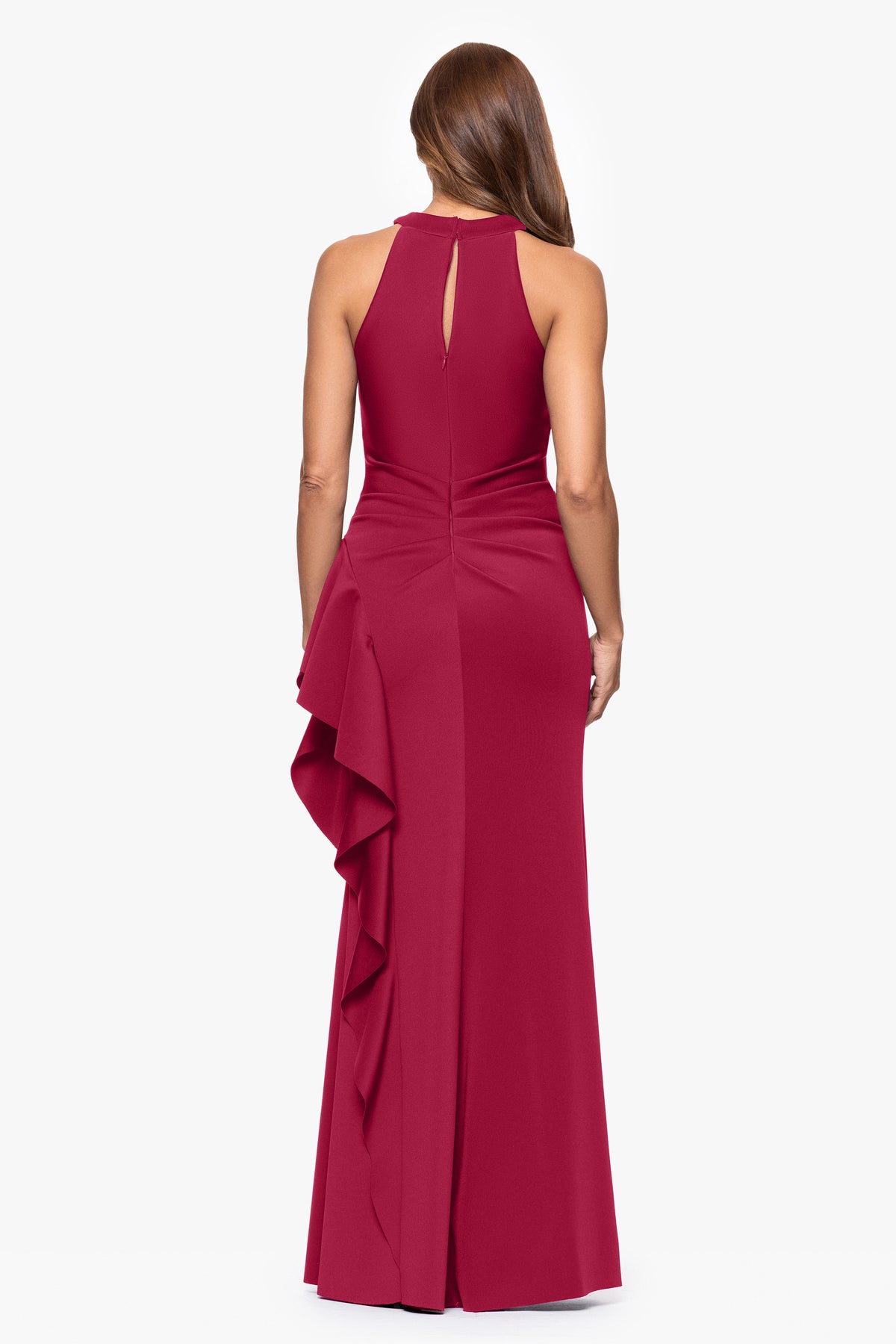 Petite "Gigi" Techno Scuba Cross Neck Dress
