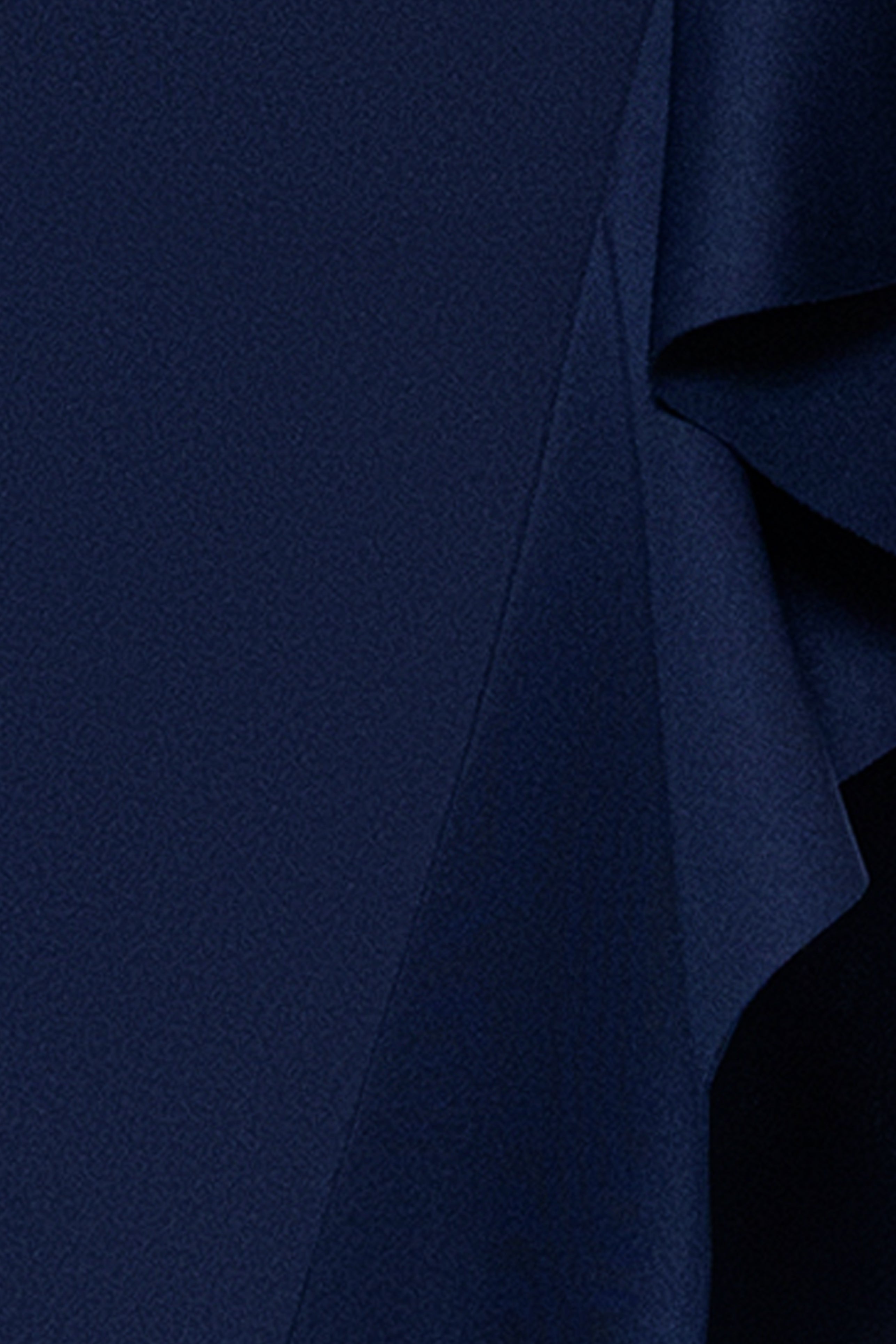 Petite "Carrie" Techno Scuba One Shoulder Knee Length Ruffle Dress