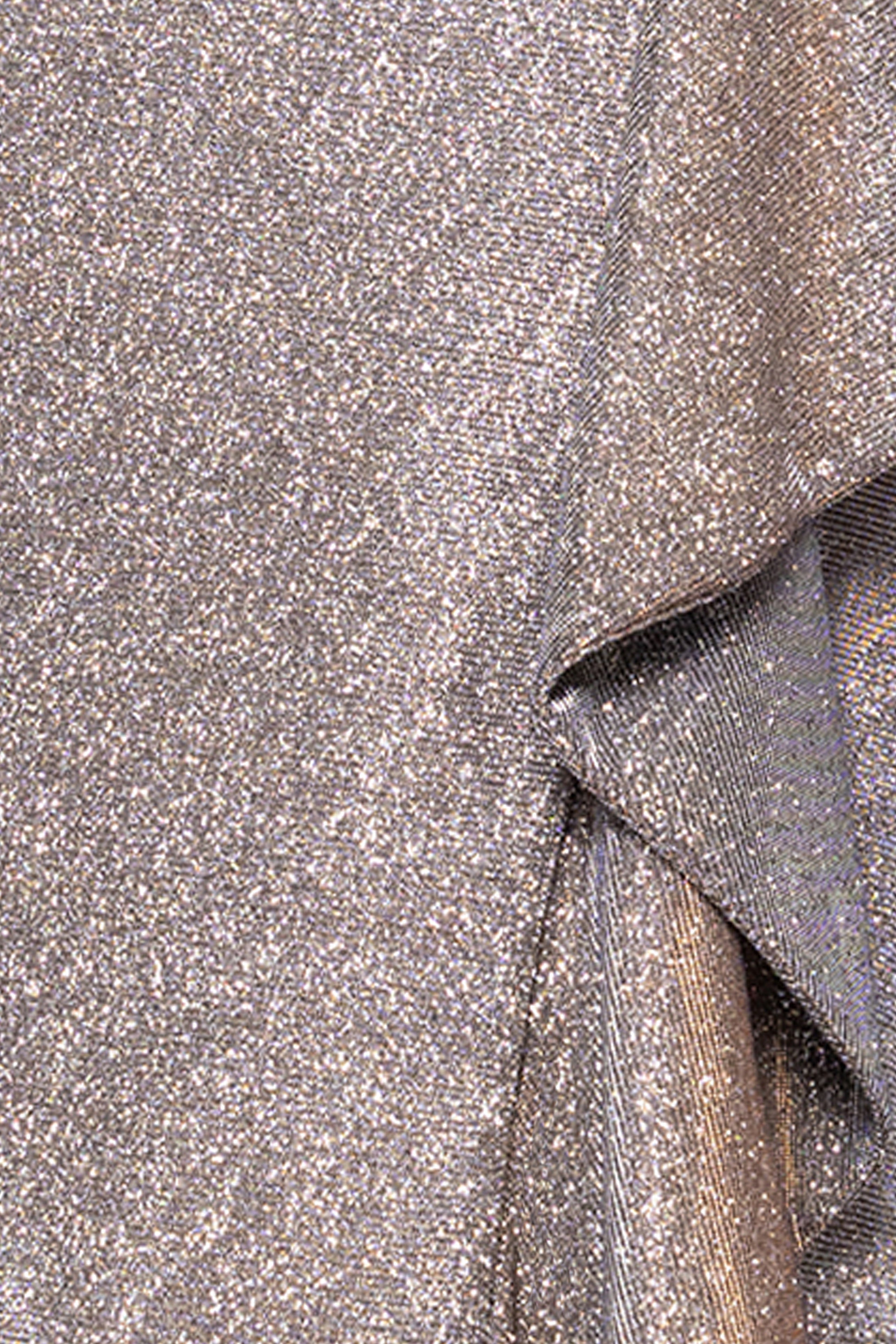 Petite "Shannon" Galaxy Glitter One Shoulder Ruffle Floor Length Dress