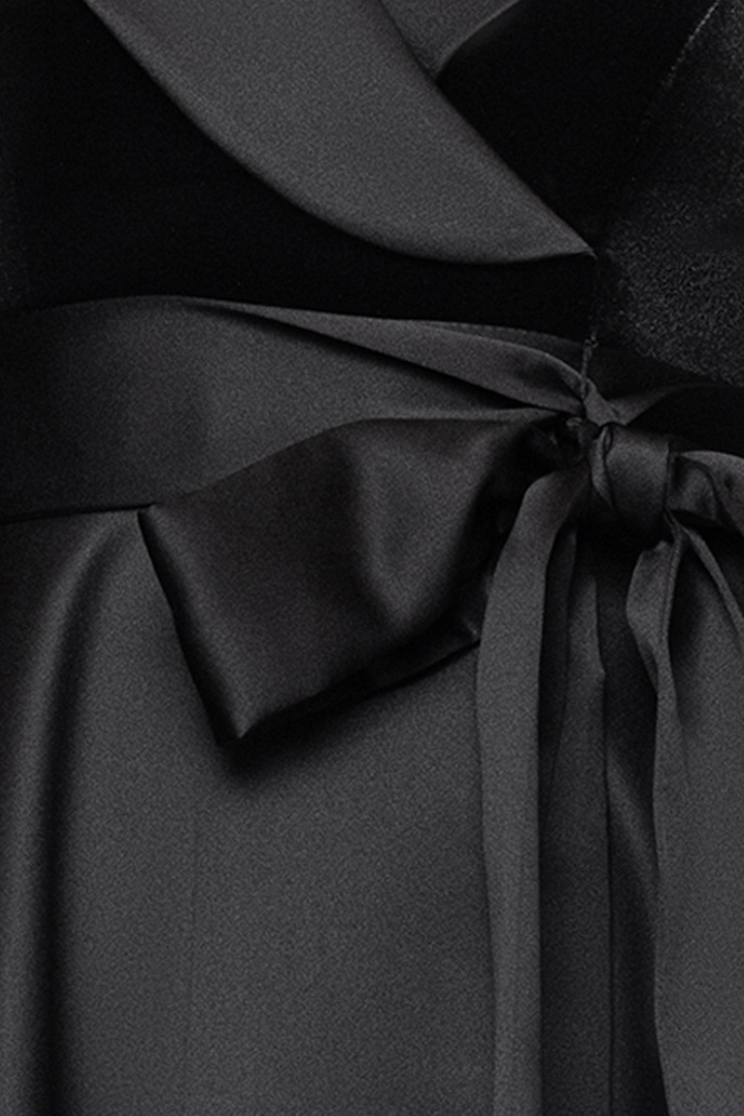 "Lucy" Velvet Top & Satin Skirt Tuxedo Dress