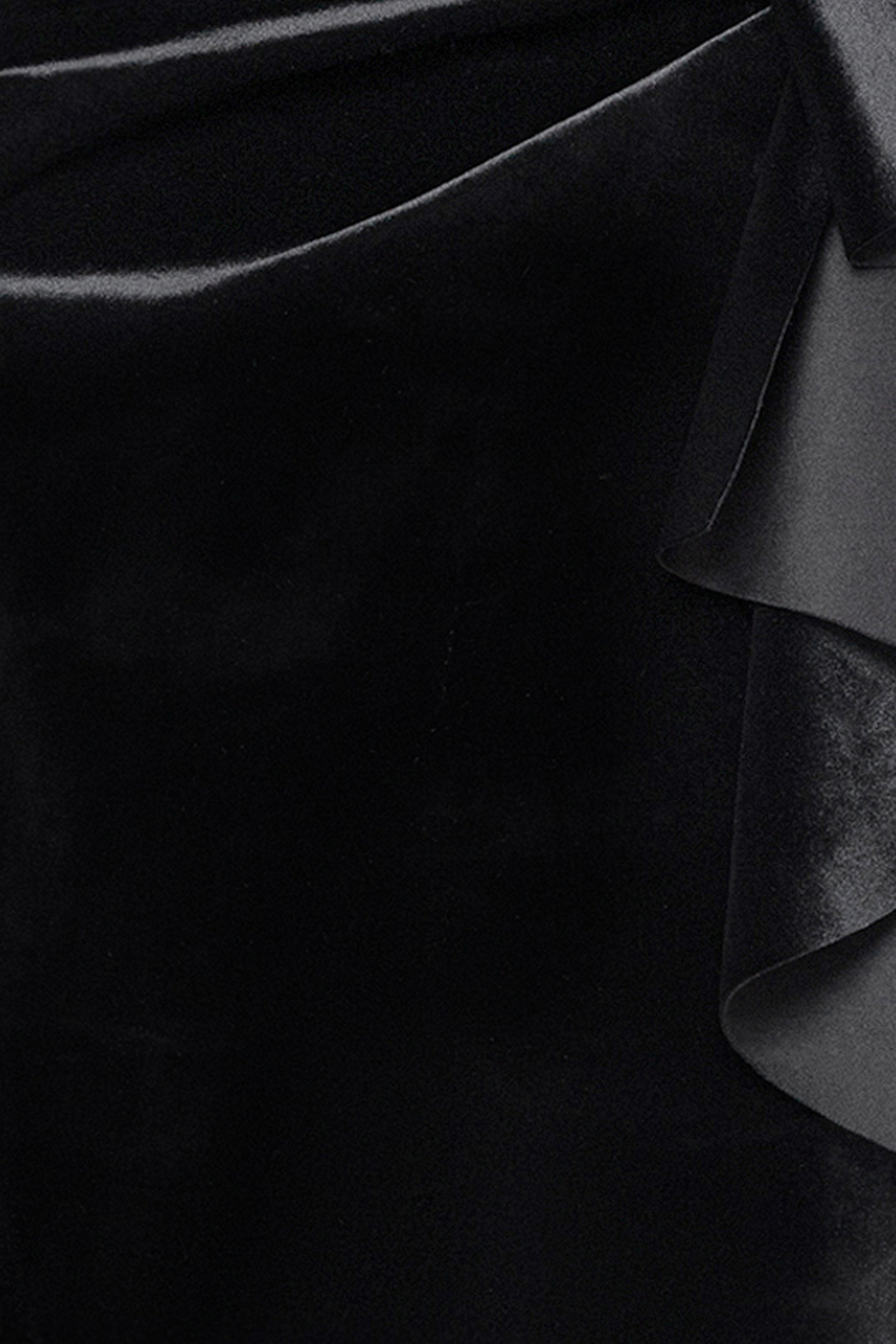 "Roweena" Velvet Mock Halter Neck Floor Length Dress