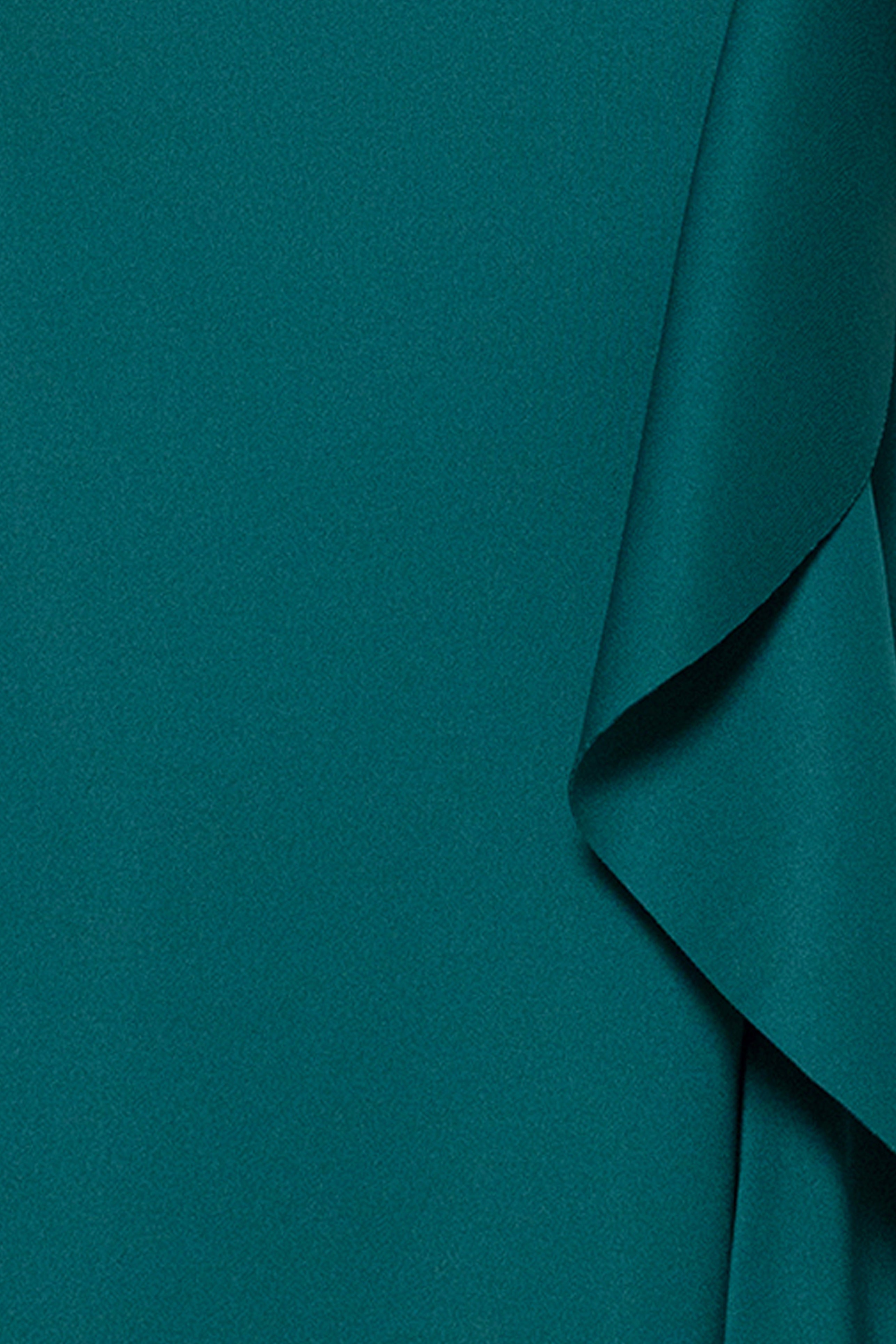 "Jacqueline" Techno Scuba Strapless Ruffle Floor Length Dress