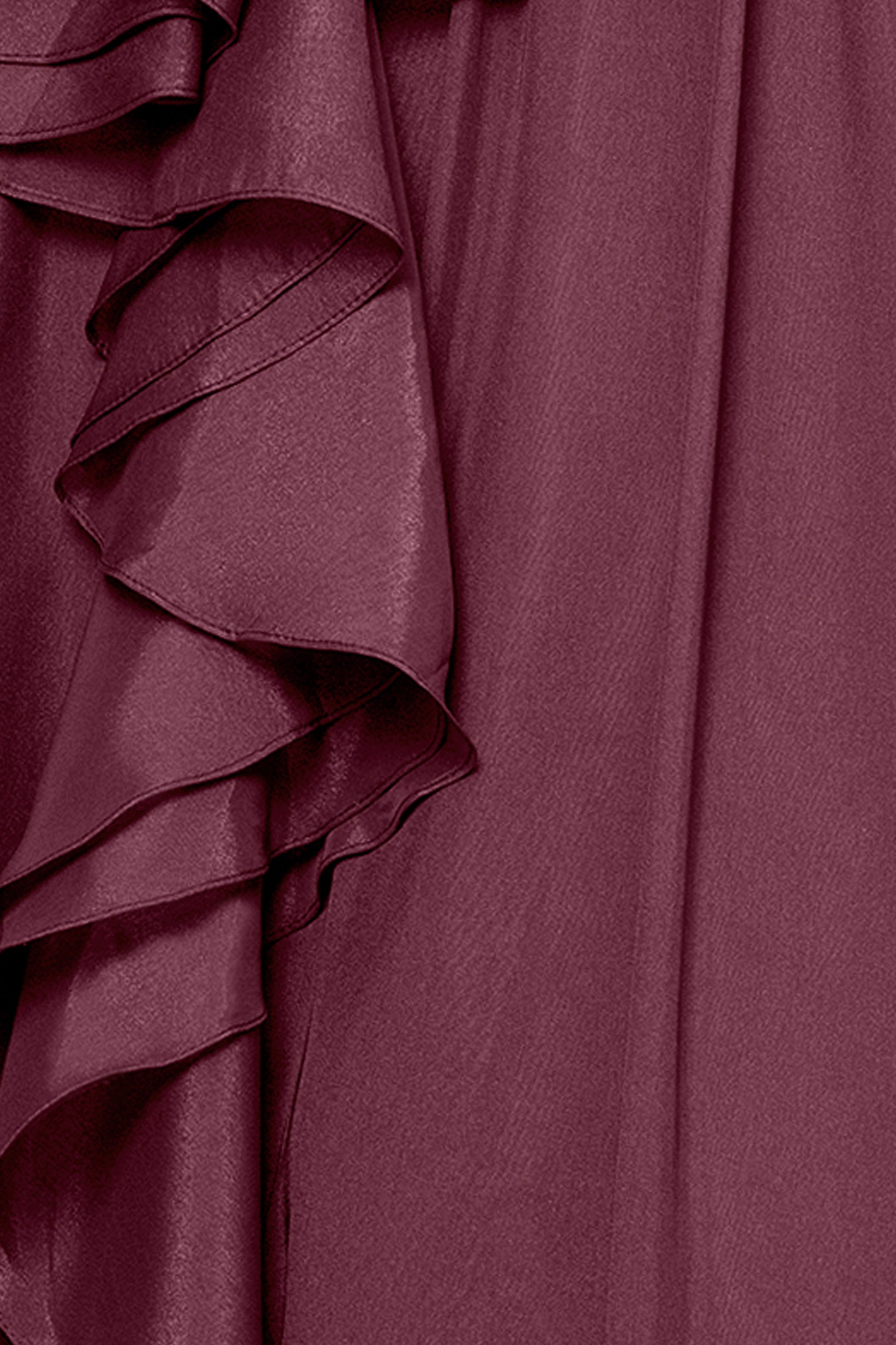 "Payton" Organza Ruffle V-Neck Floor Length Dress