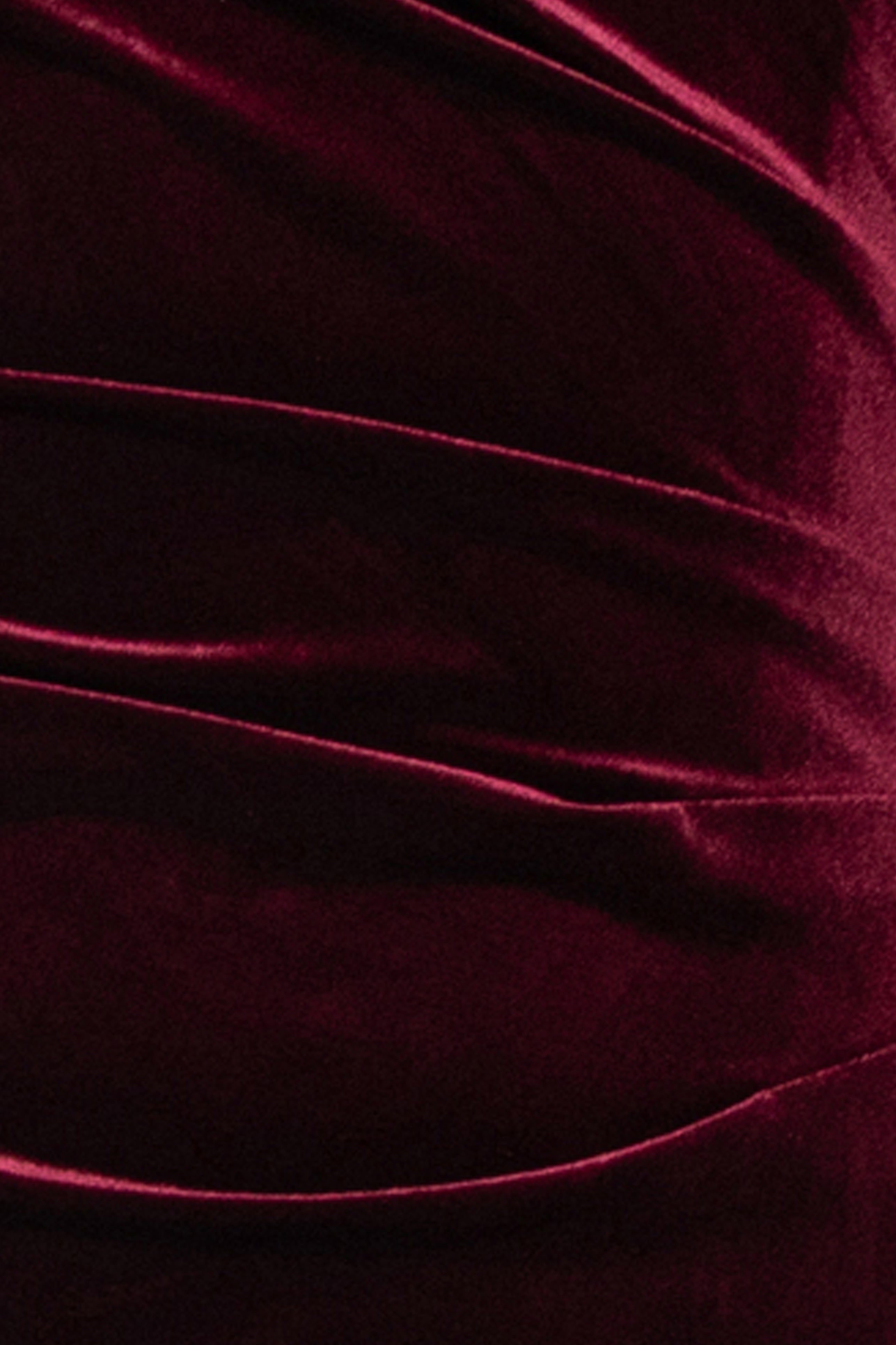 "Gemma" Stretch Velvet One Shoulder Ruffle Dress
