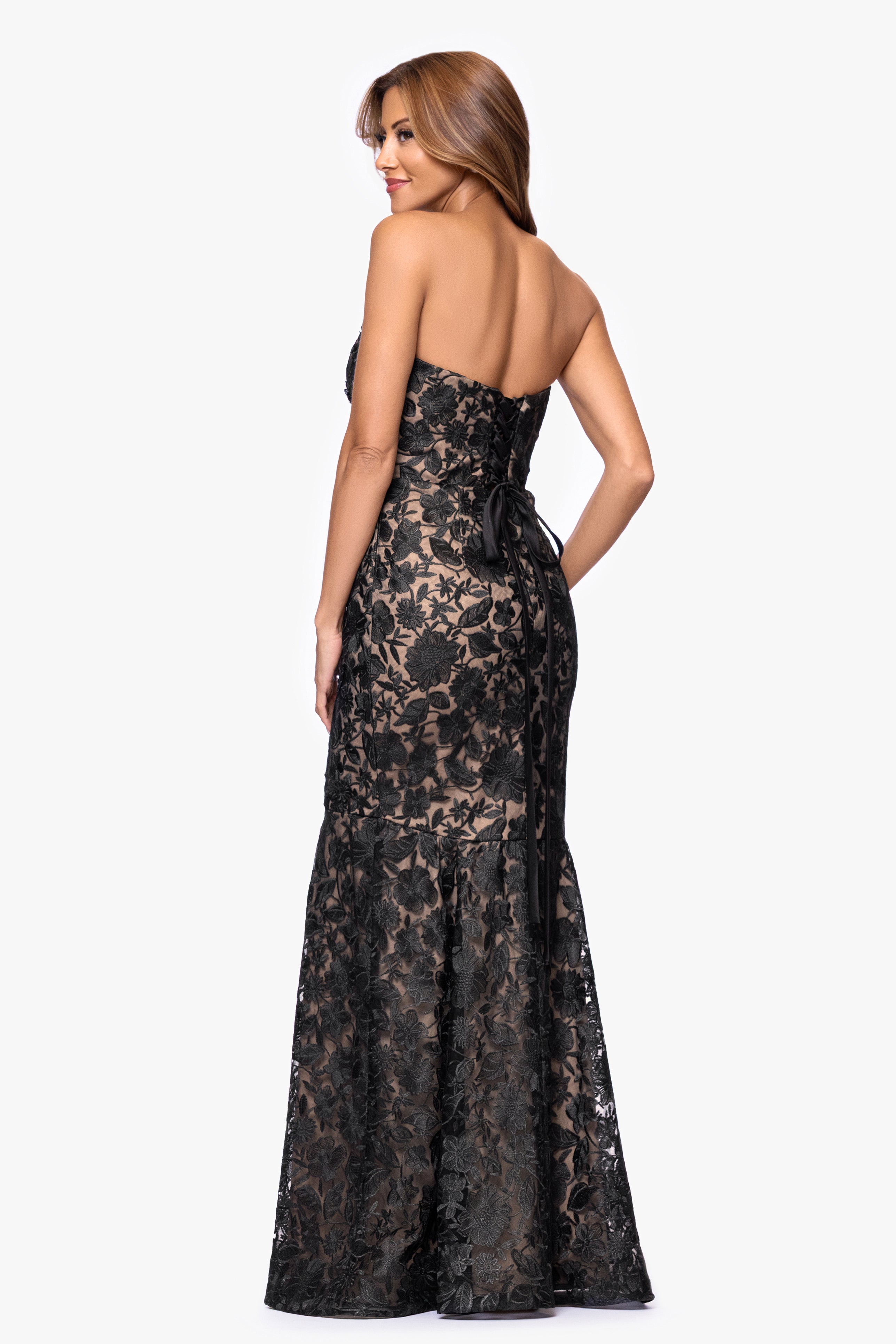 "Yana" Strapless Mermaid Floor Length Dress