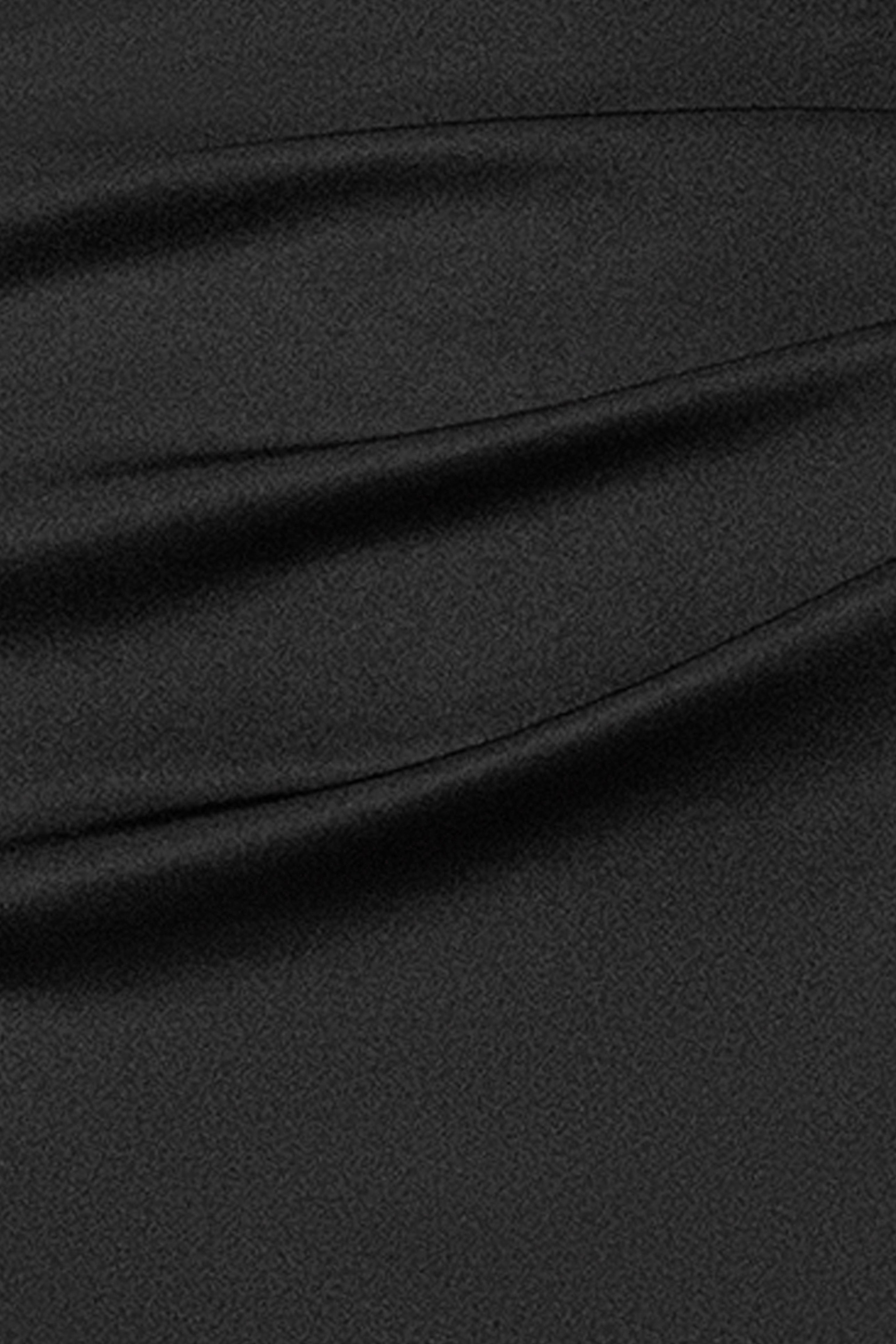 "Lyla" Techno Scuba Asymmetrical Neckline Knee Length Dress