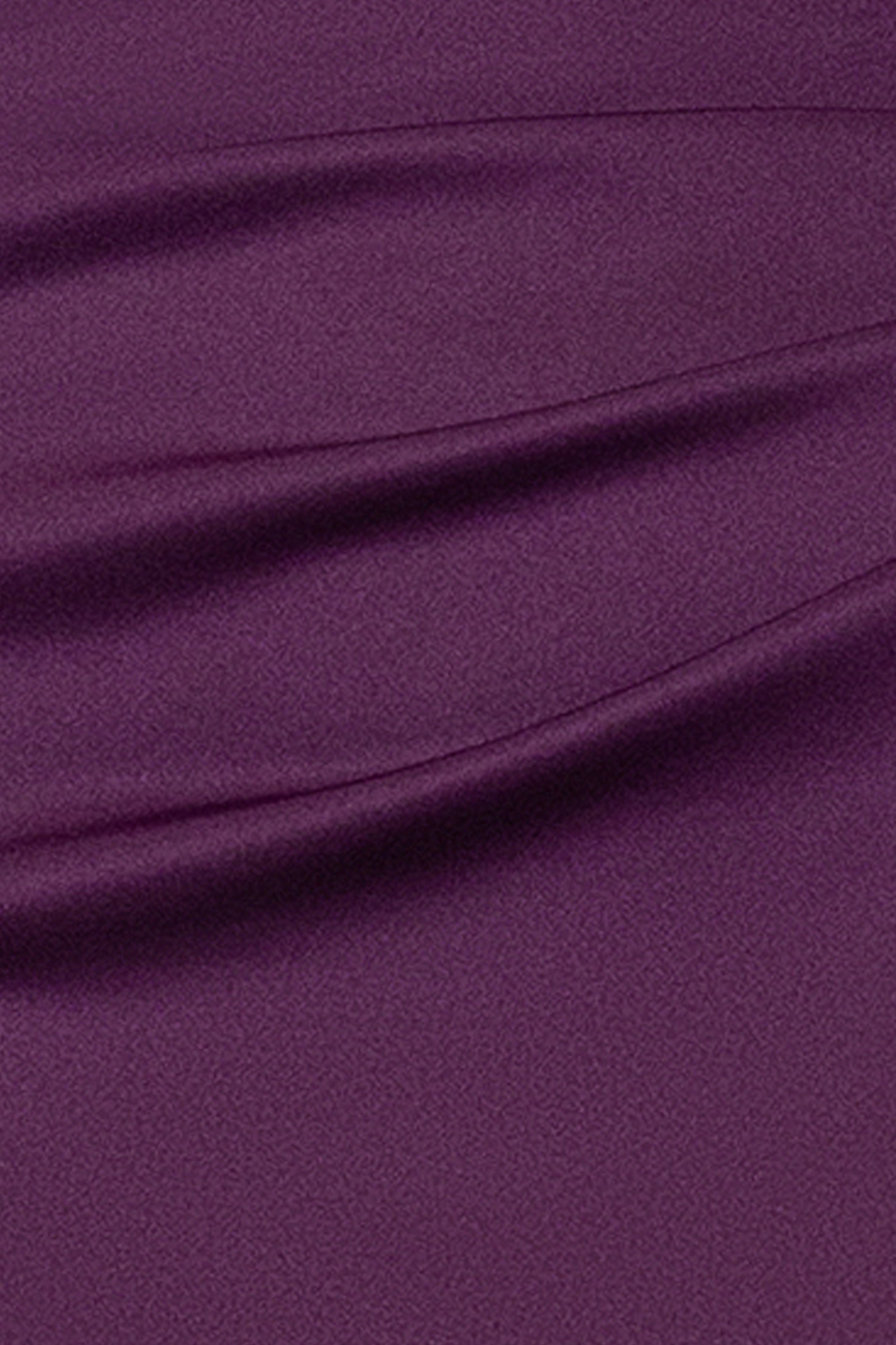 "Lyla" Techno Scuba Asymmetrical Neckline Knee Length Dress