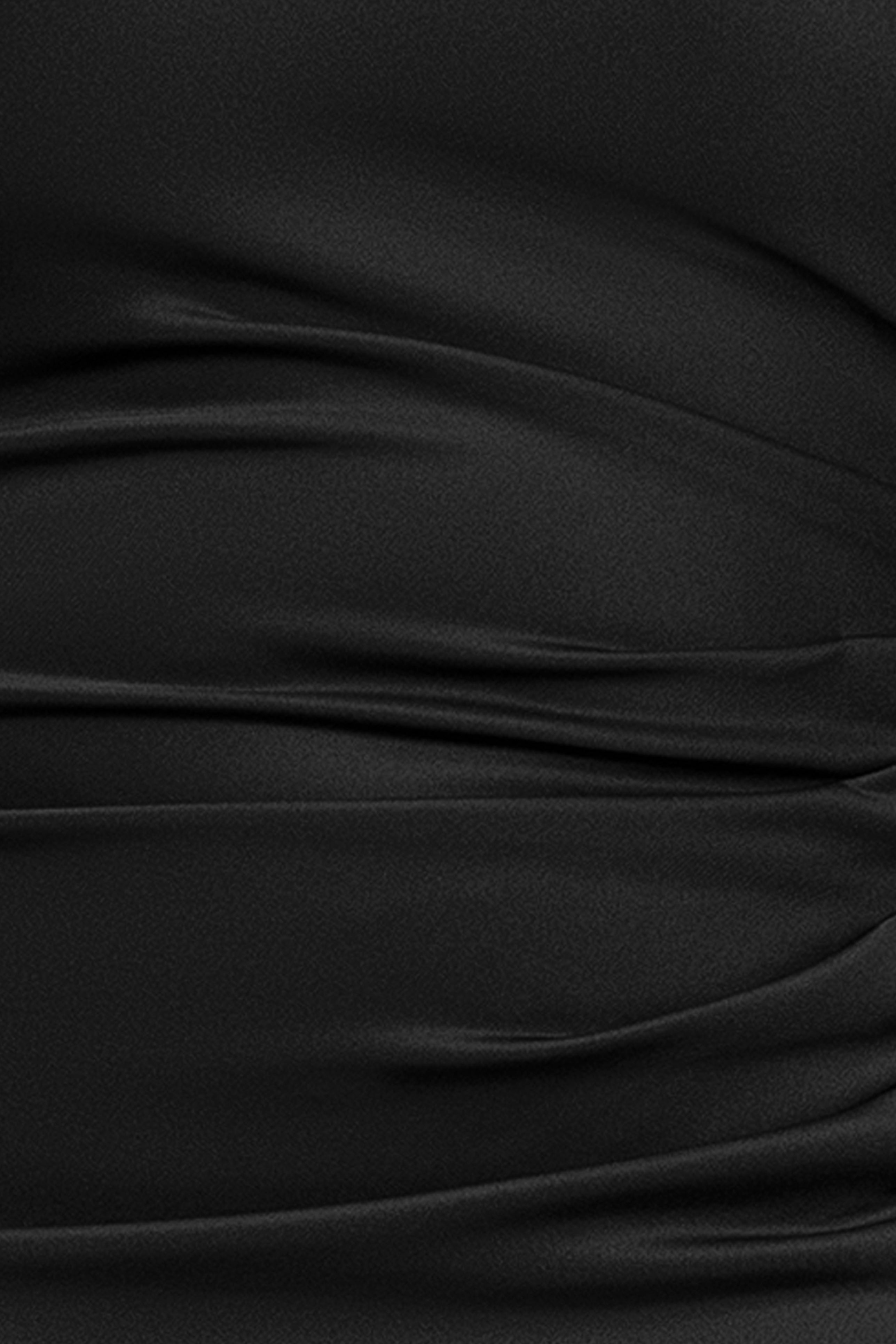 Plus "Whitney" Techno Scuba One Shoulder Off the Shoulder Floor Length Dress