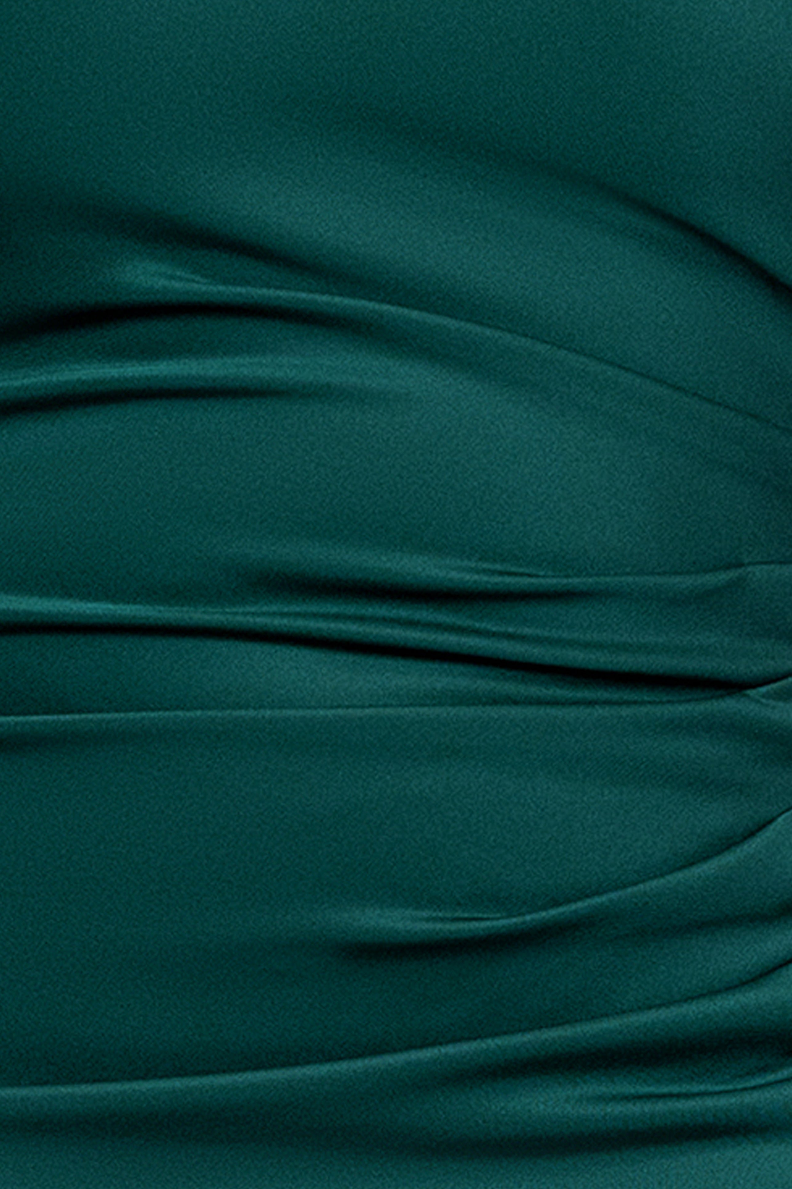 Plus "Whitney" Techno Scuba One Shoulder Off the Shoulder Floor Length Dress