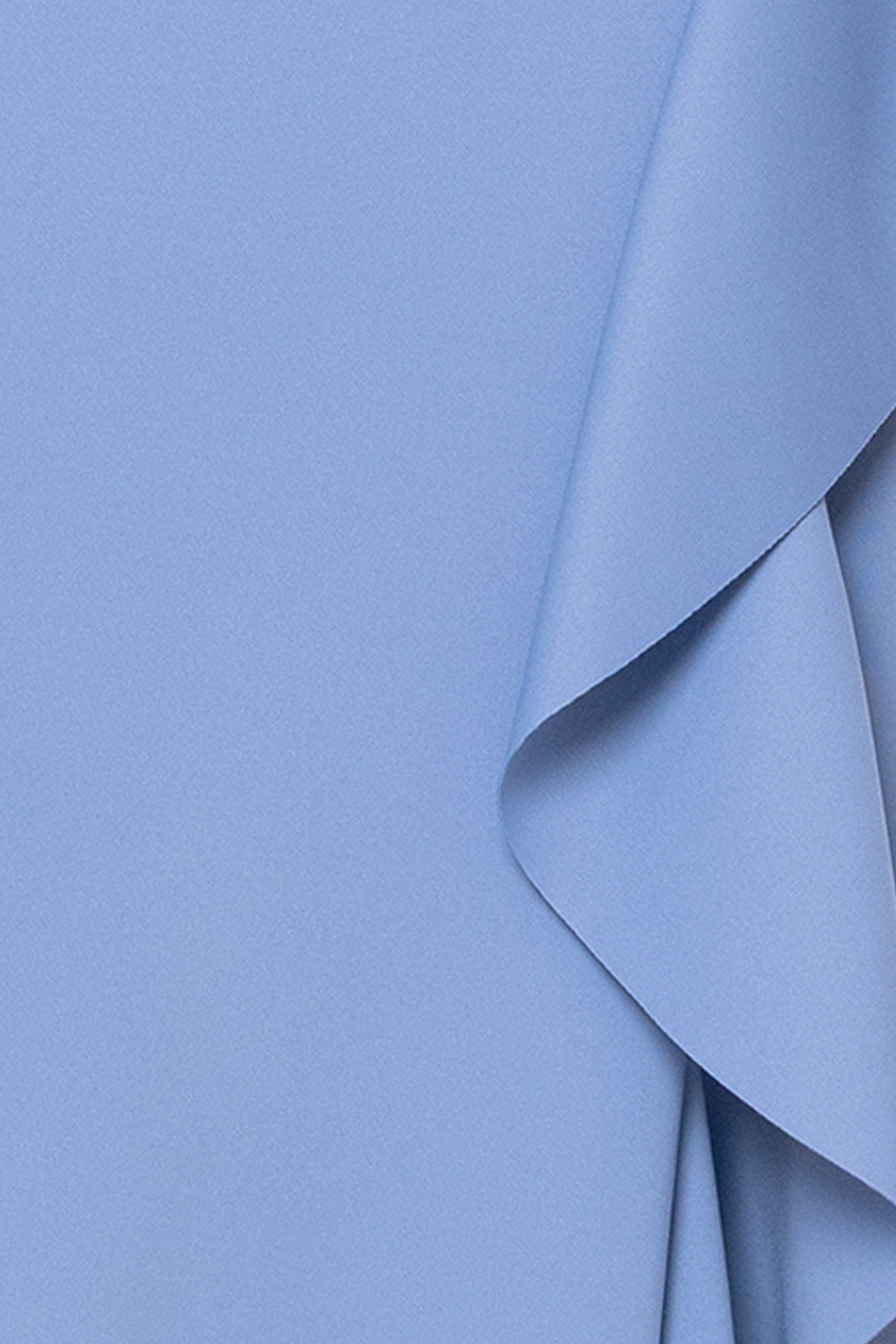 "Pearl" Techno Scuba Off the Shoulder Ruffle Floor Length Dress