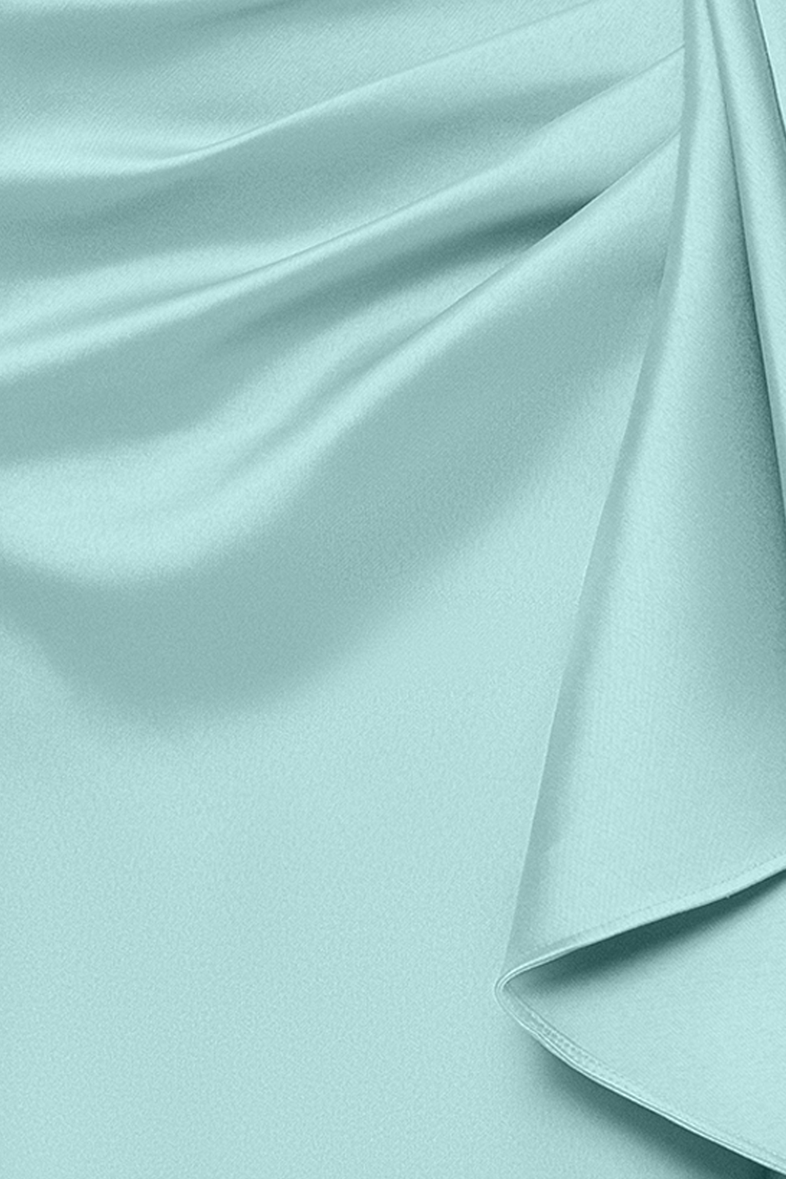 "Nikki" Mikado One Shoulder Ruffle Floor Length Dress