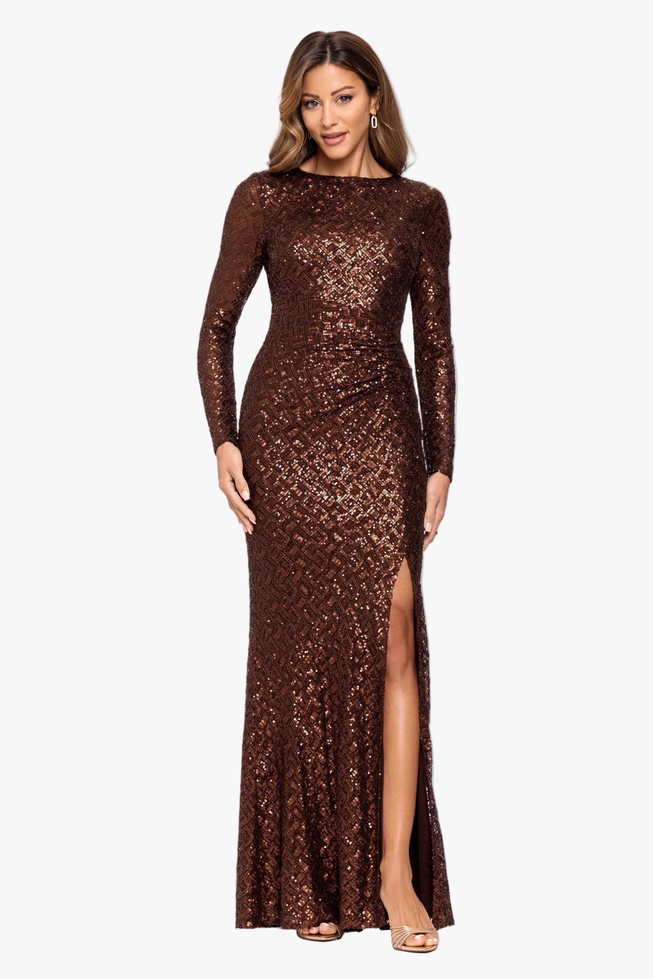 "Adaline" Sequin Slit Dress