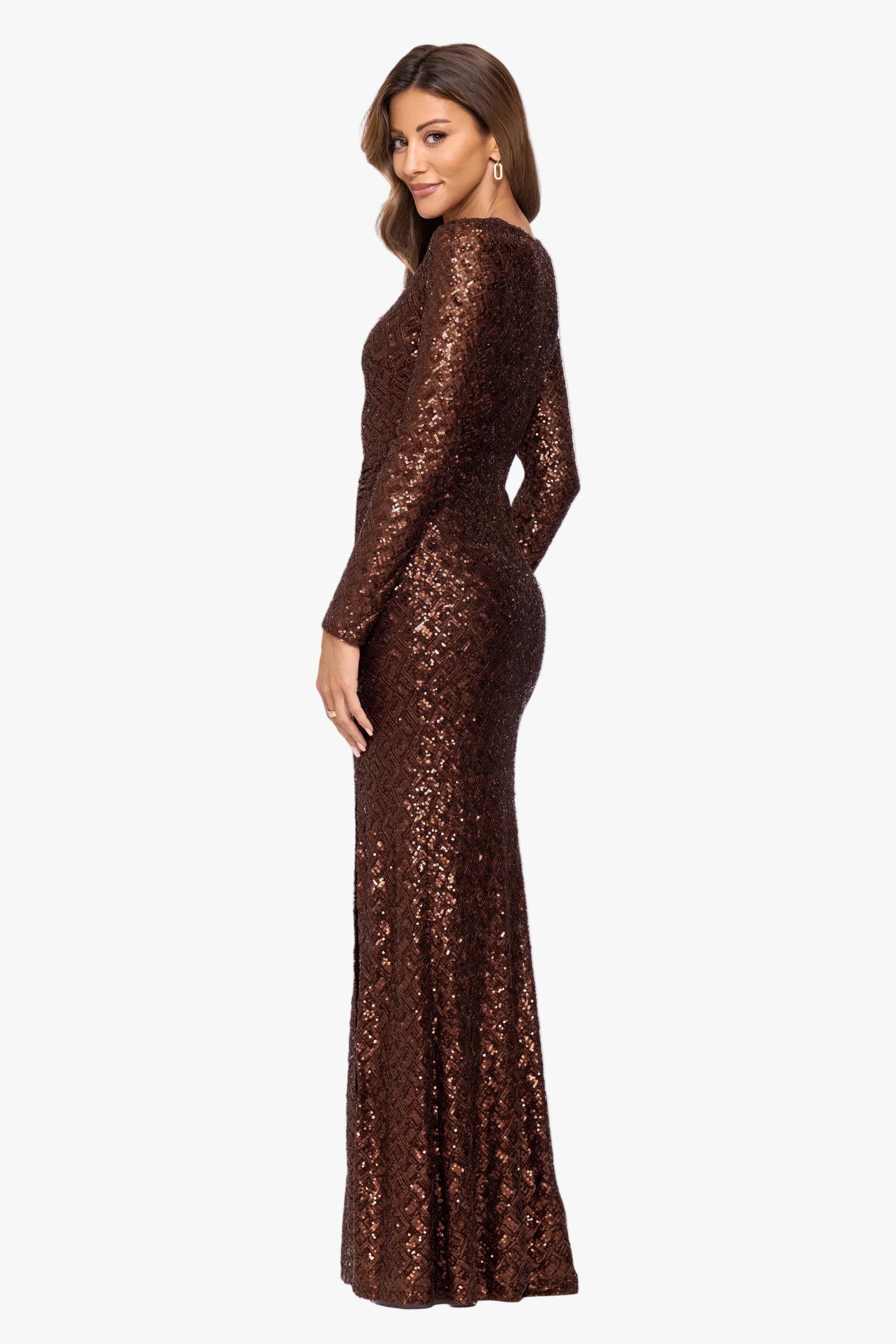 "Adaline" Sequin Slit Dress