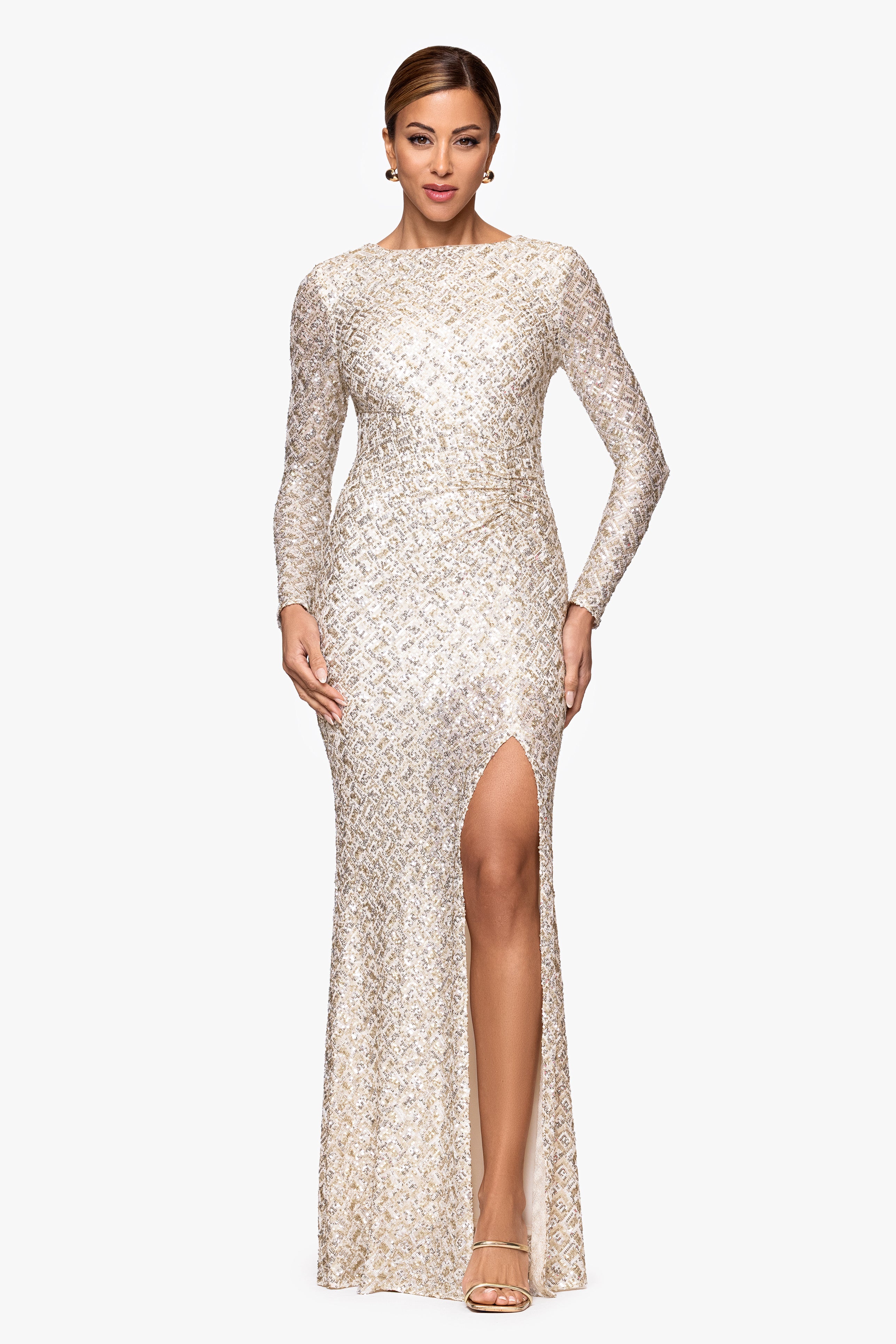 "Adaline" Sequin Slit Dress