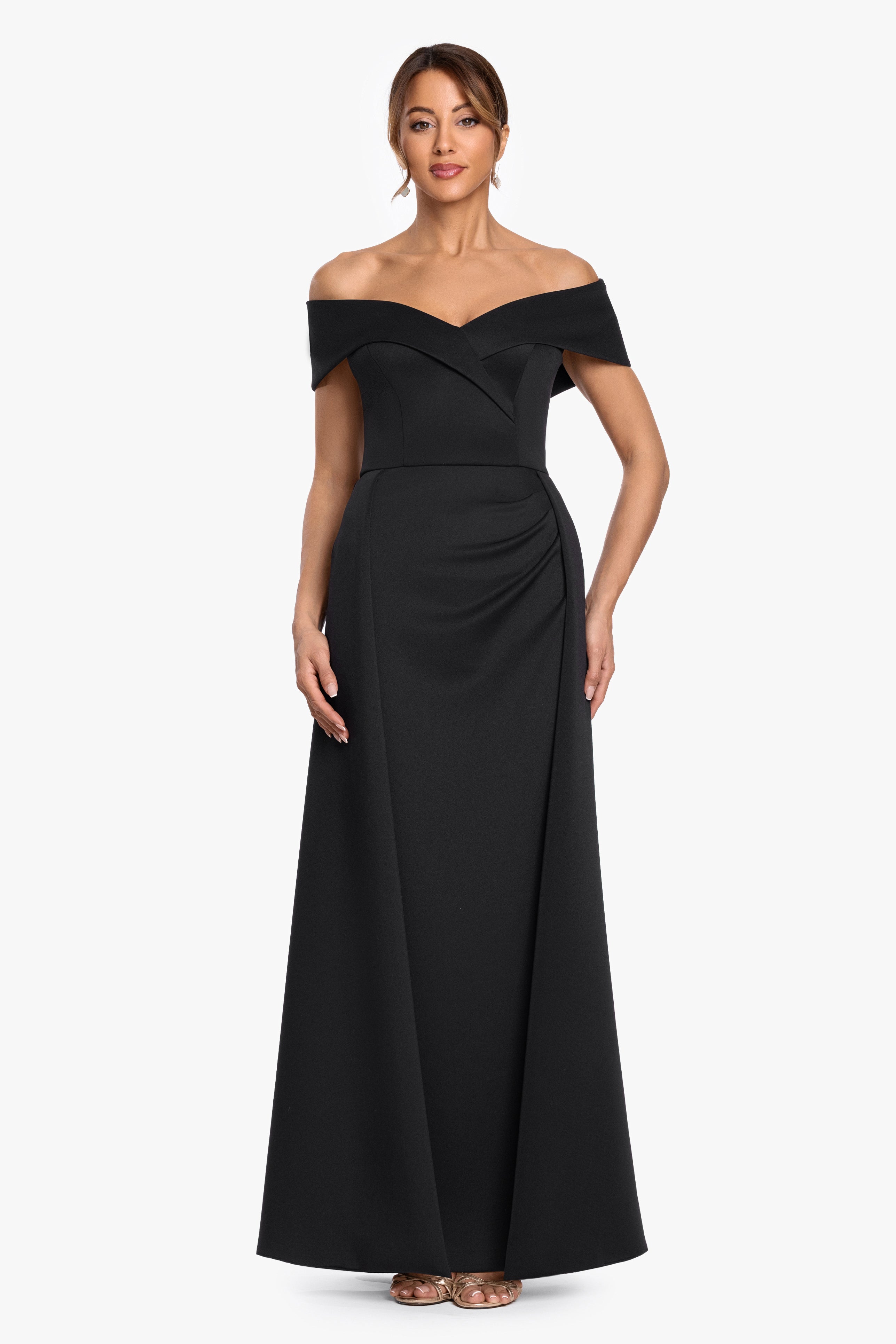 "Roseanne" Scuba Crepe Overlay Skirt Dress