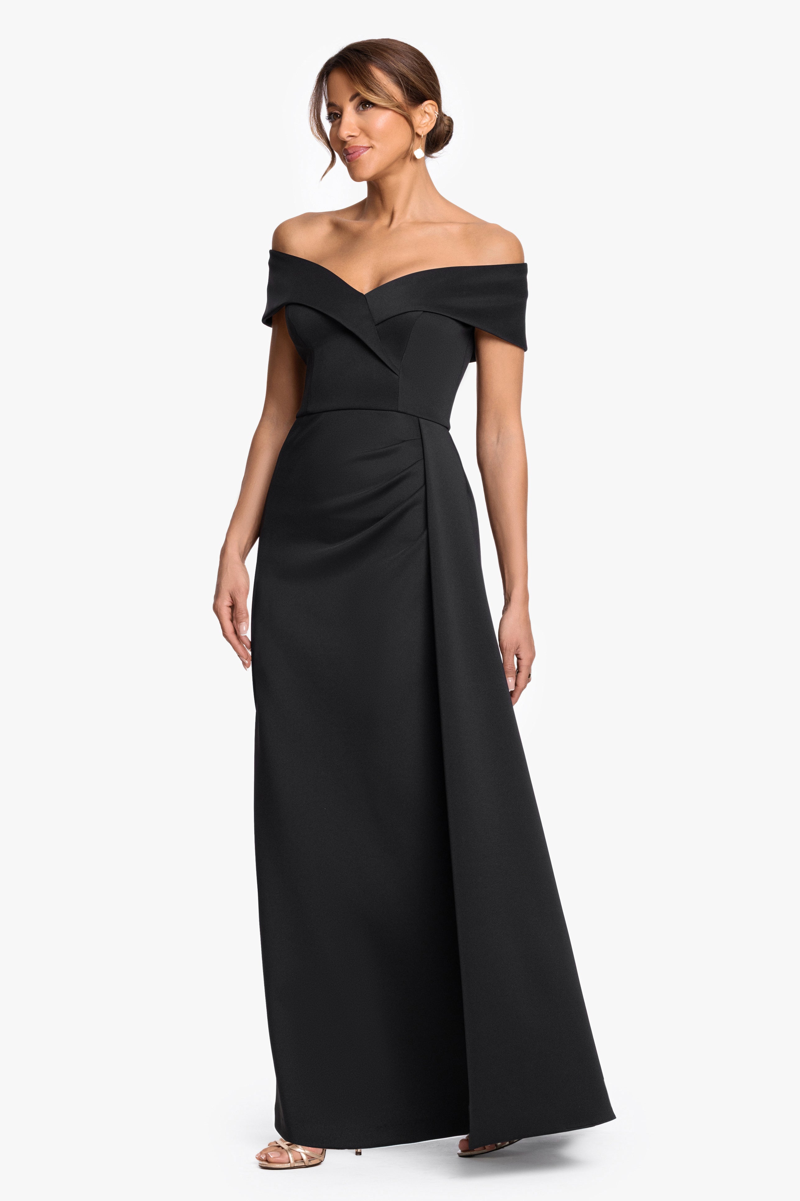 "Roseanne" Scuba Crepe Overlay Skirt Dress