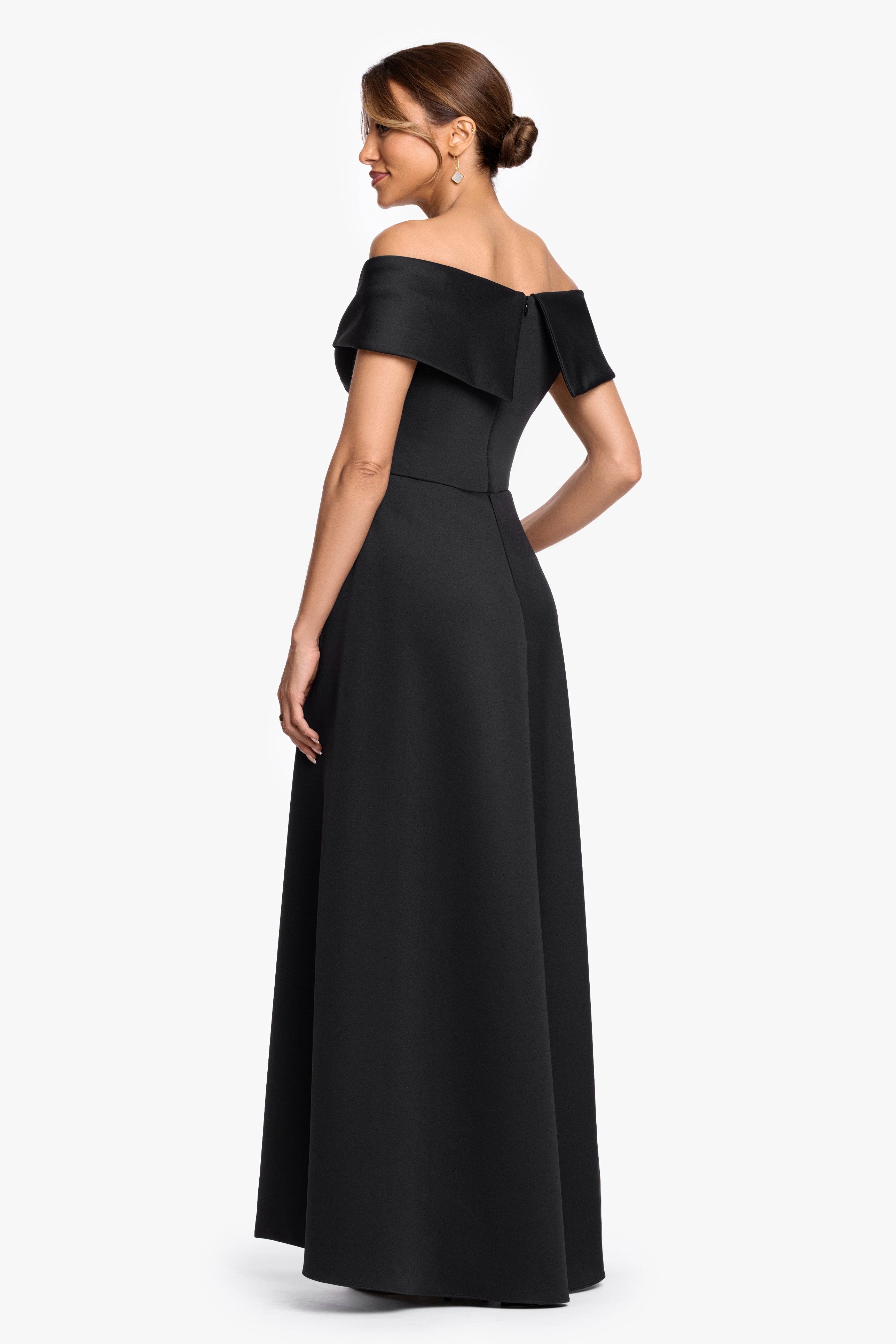 "Roseanne" Scuba Crepe Overlay Skirt Dress