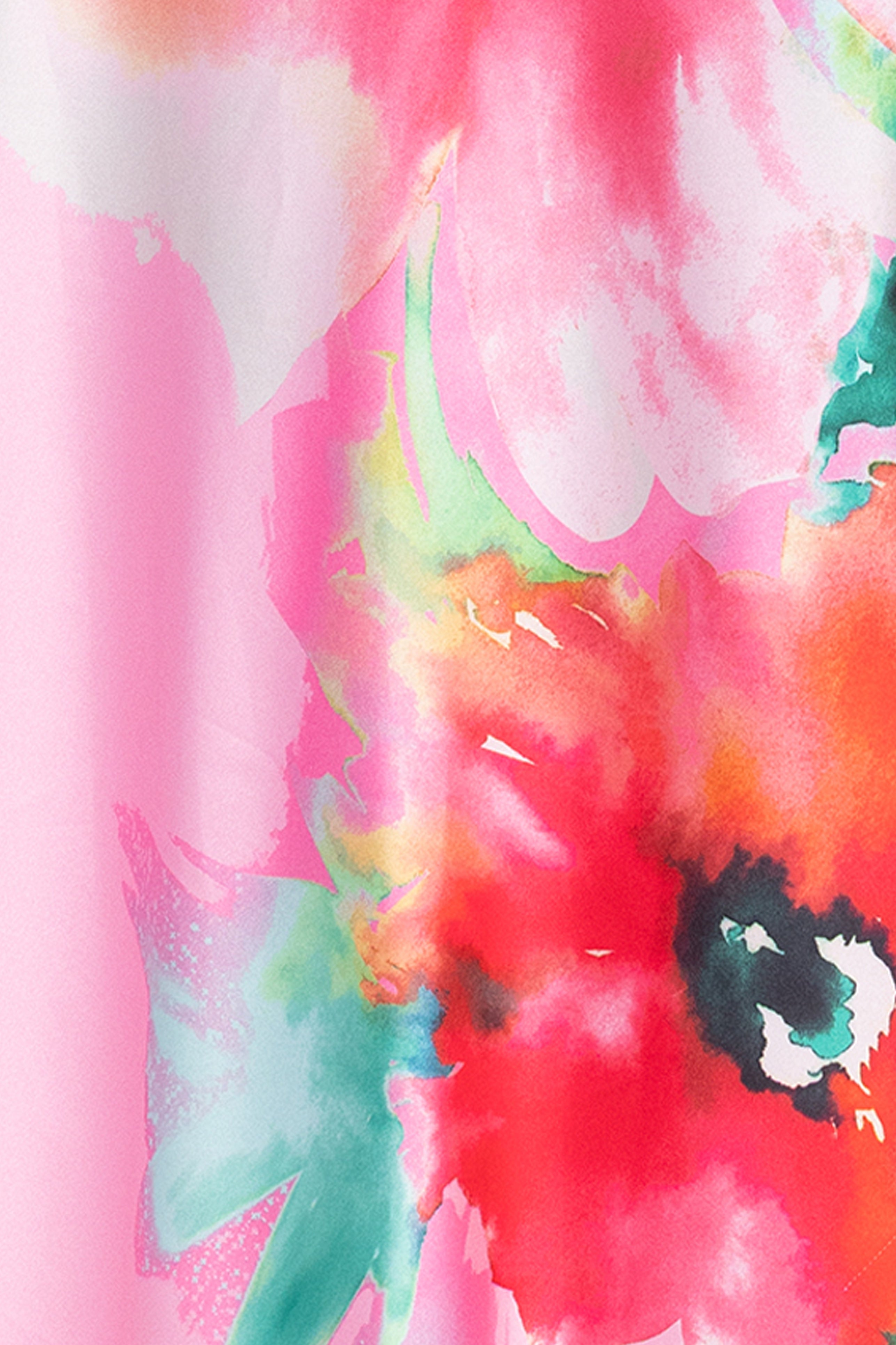 "Poppy" Print Satin Halter Floor Length Dress