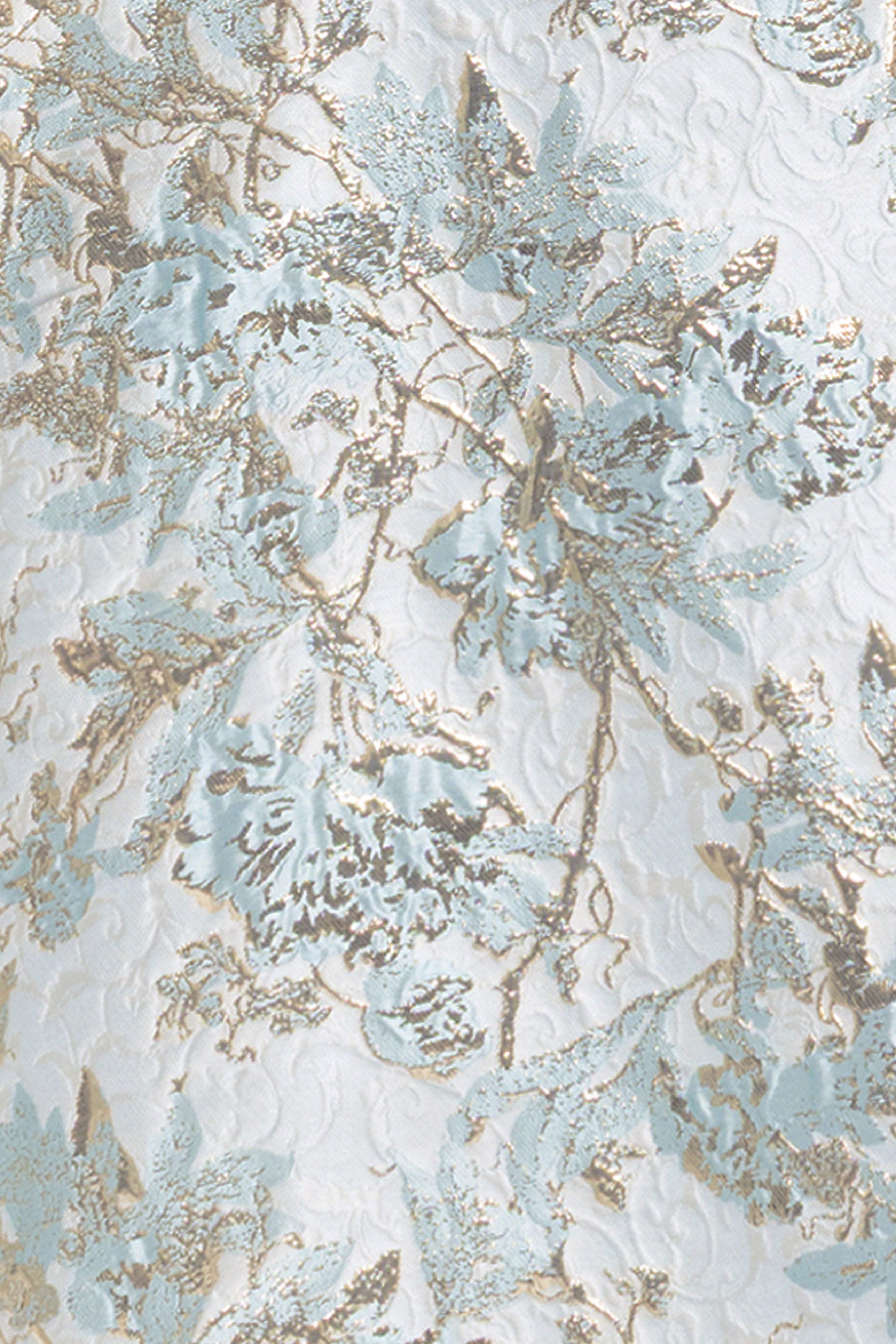 Plus "Madeline" Brocade V-Neck Floor Length Dress