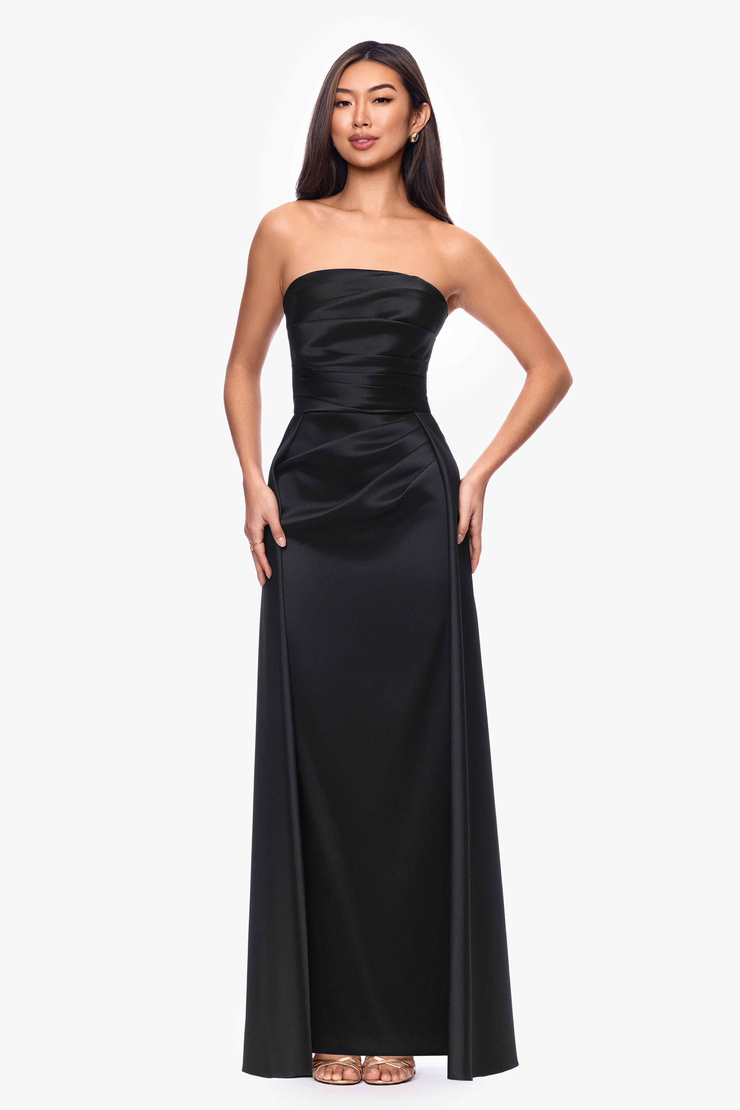 "Savanna" Mikado Strapless Floor Length Dress