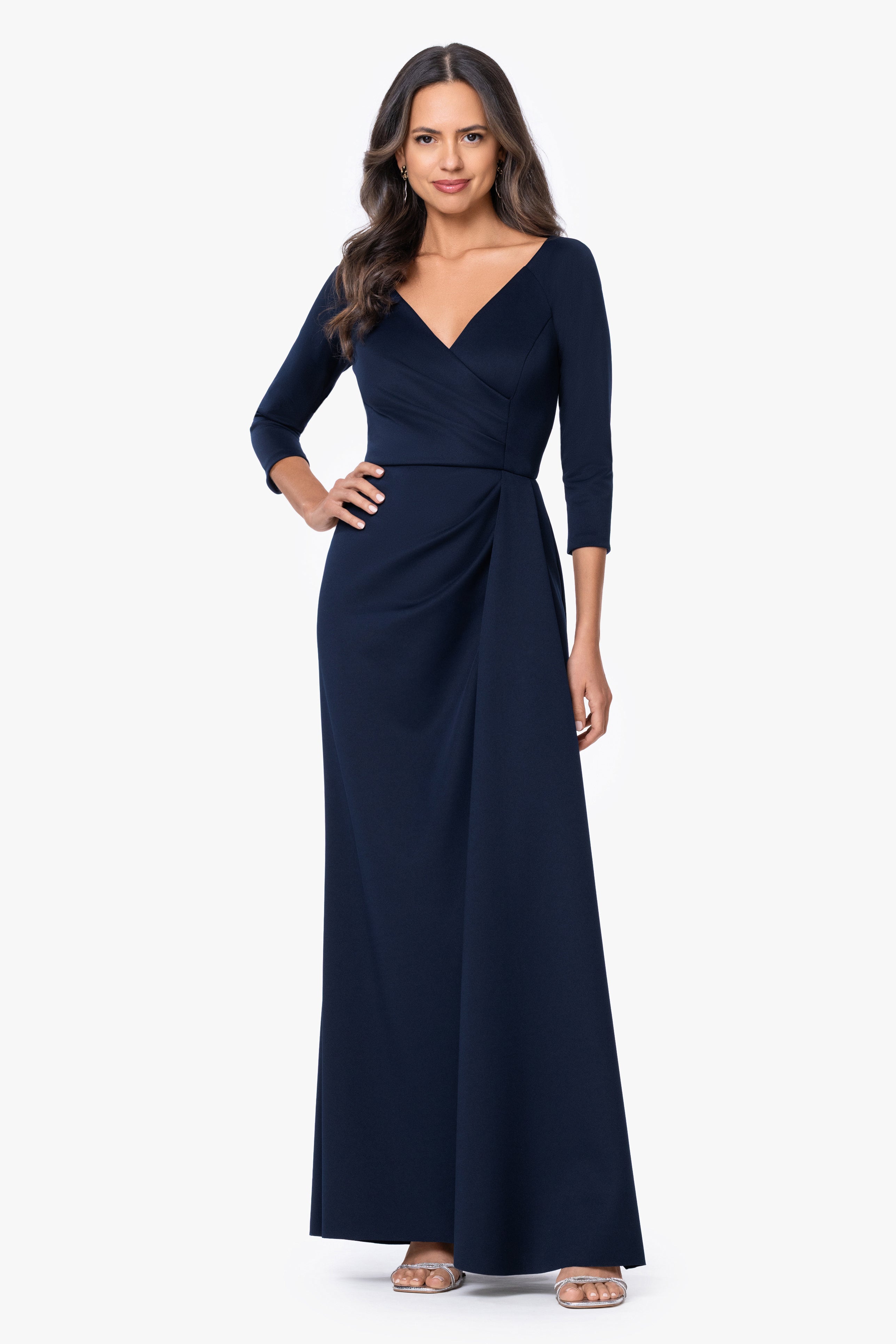 "Mindy" Techno Scuba Long Sleeve Dress