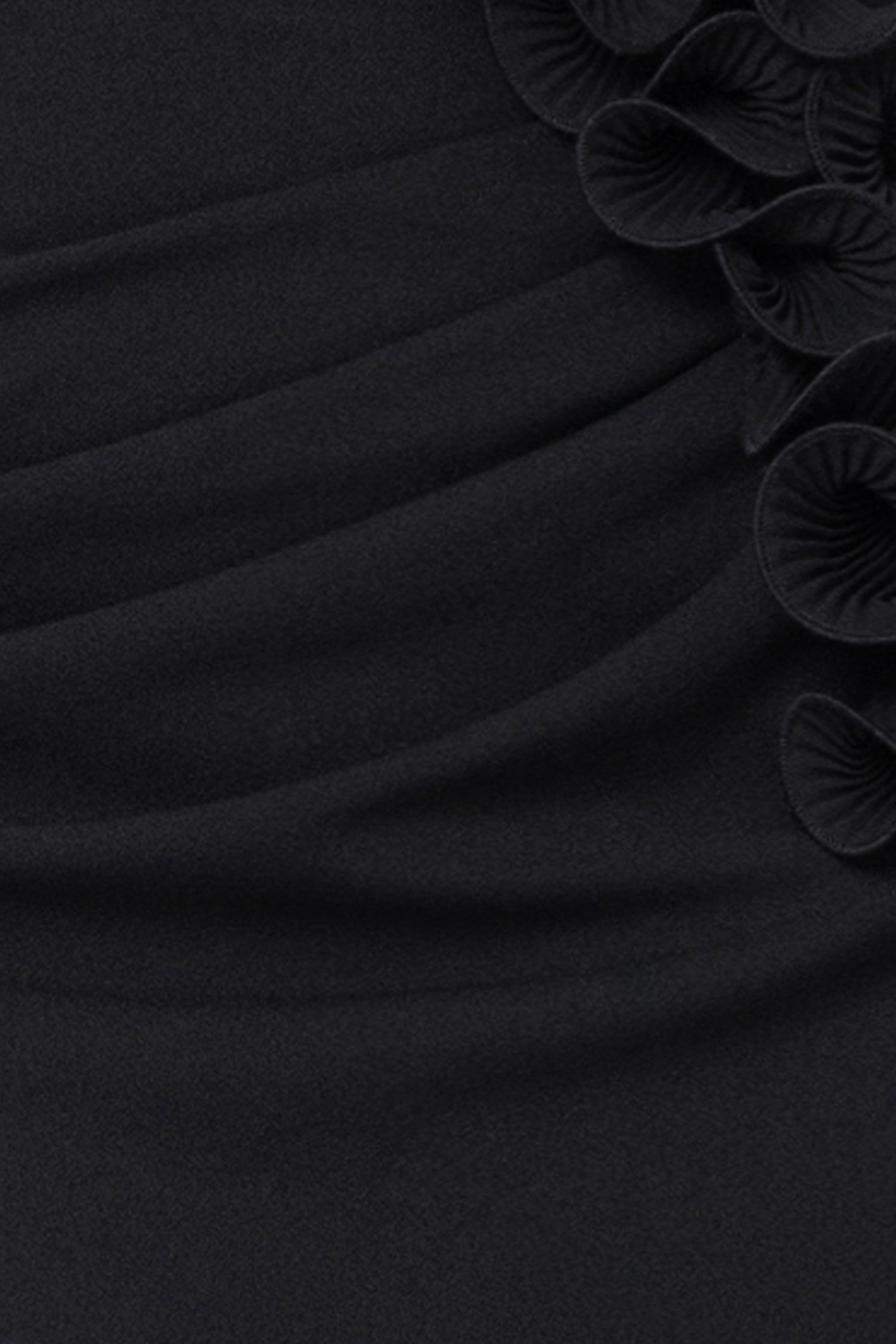 "Myla" Scuba Crepe With Chiffon Ruffle Short Dress