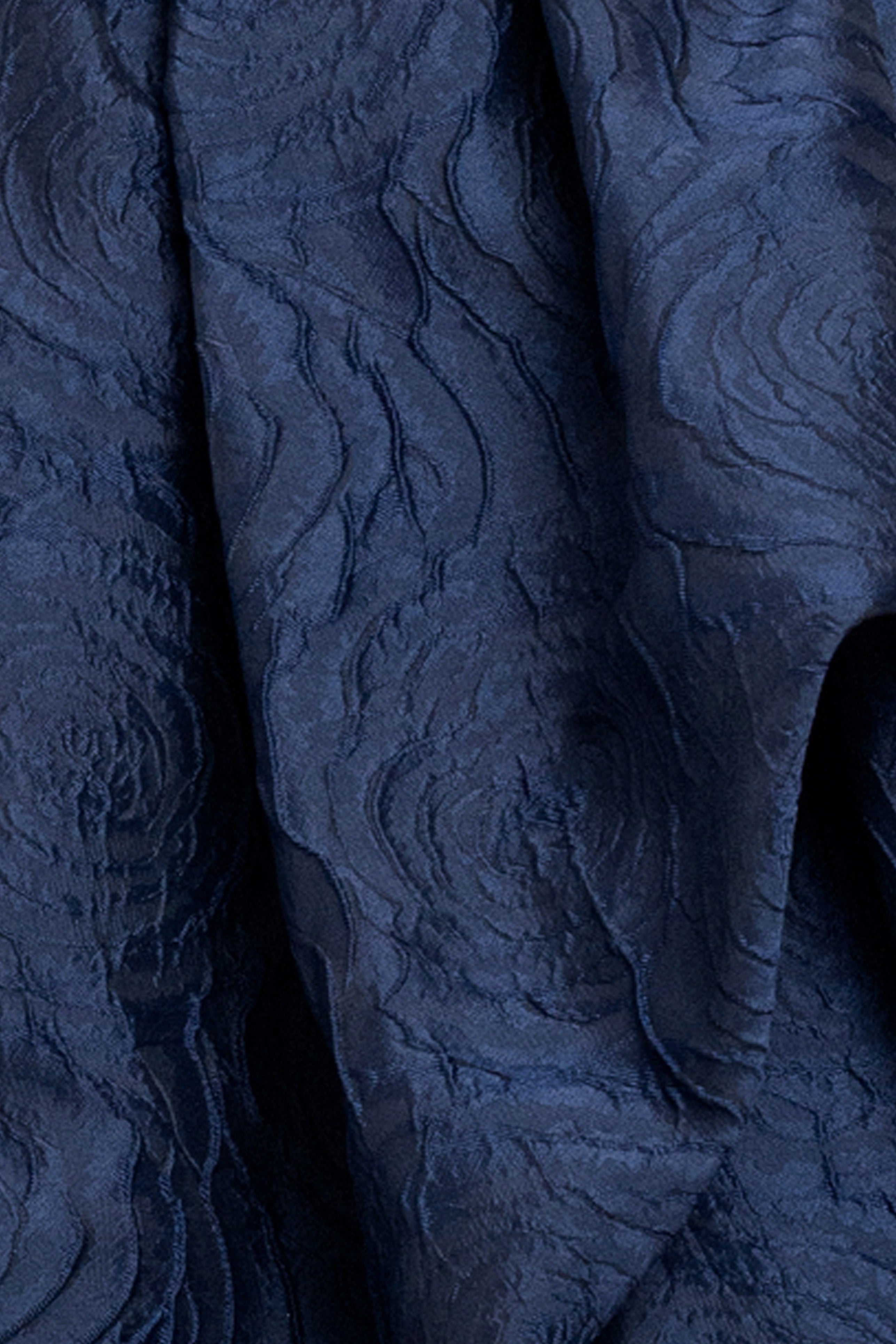 "Theo" Brocade Strapless Ruffle Dress